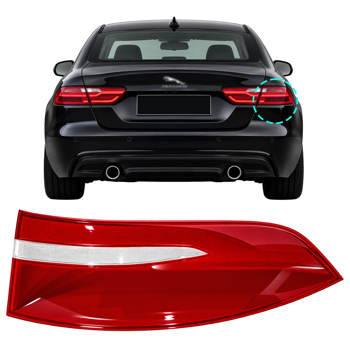 Outer Right (Driver Side) Tail Lamp Cover for JAGUAR XE X760 (2016-2019)
