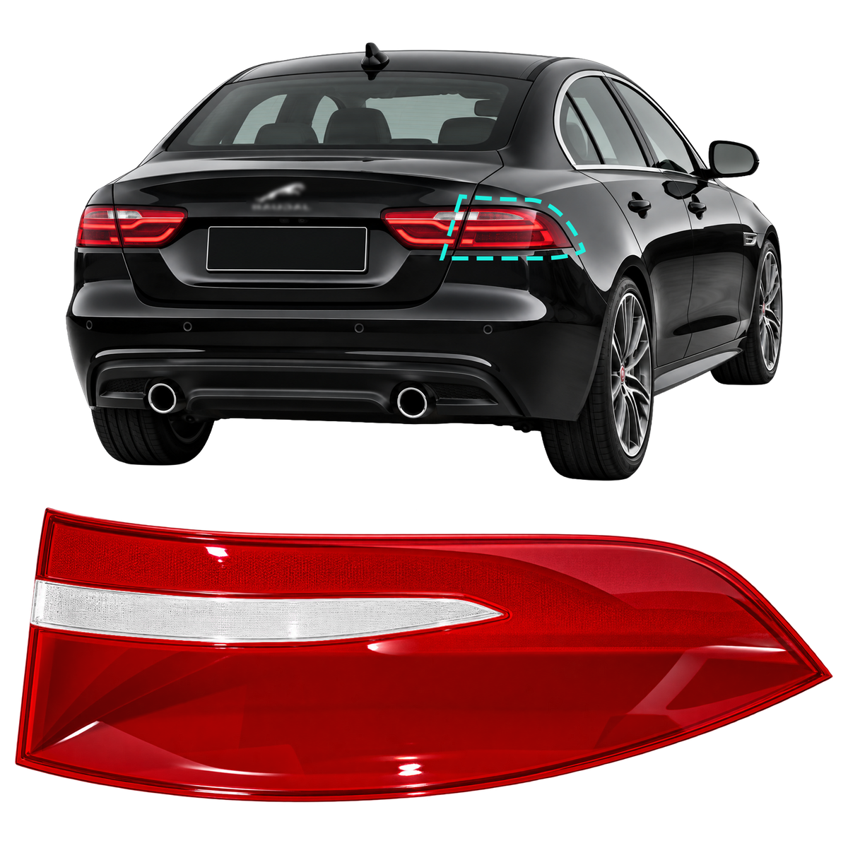 Outer Right (Driver Side) Tail Lamp Cover for JAGUAR XE X760 (2016-2019)