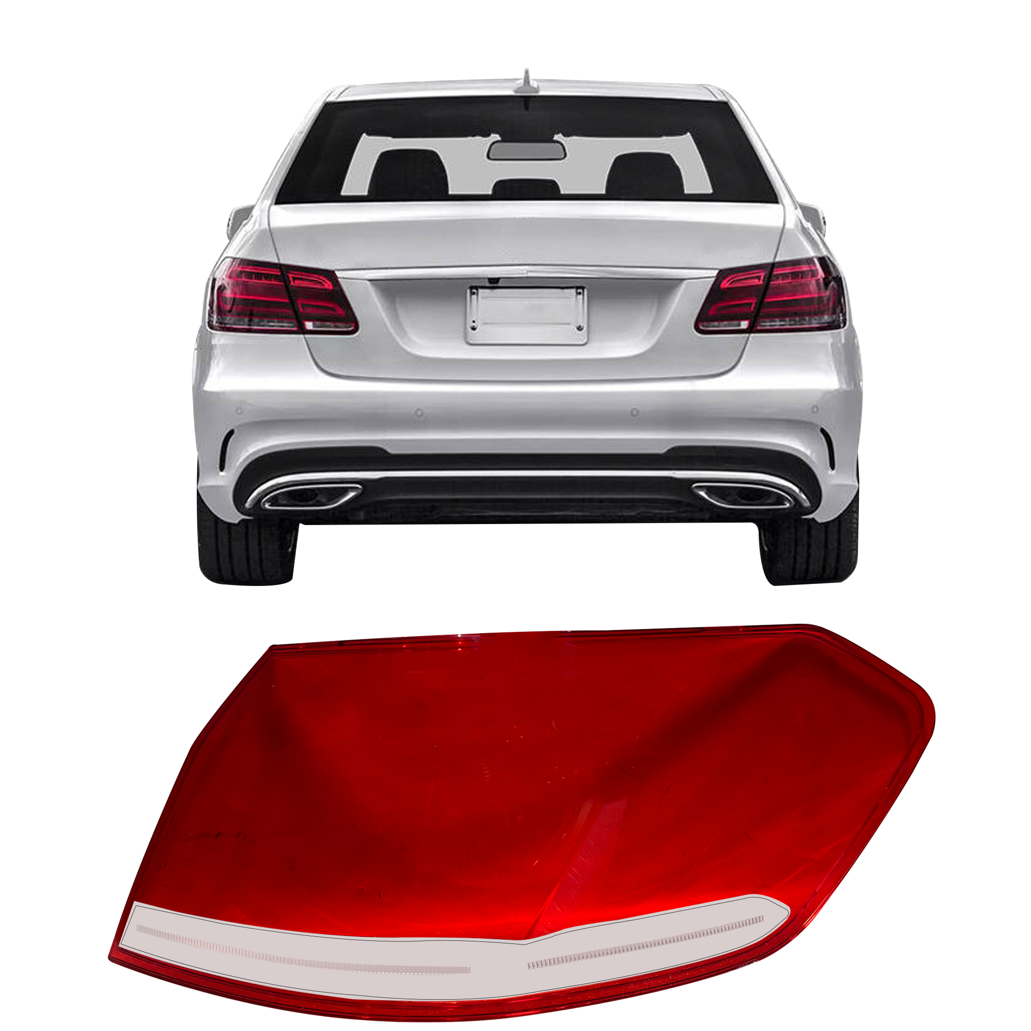 Outer Right (Driver Side) Tail Lamp Cover for MERCEDES-BENZ E-CLASS W212 (2014-2016)