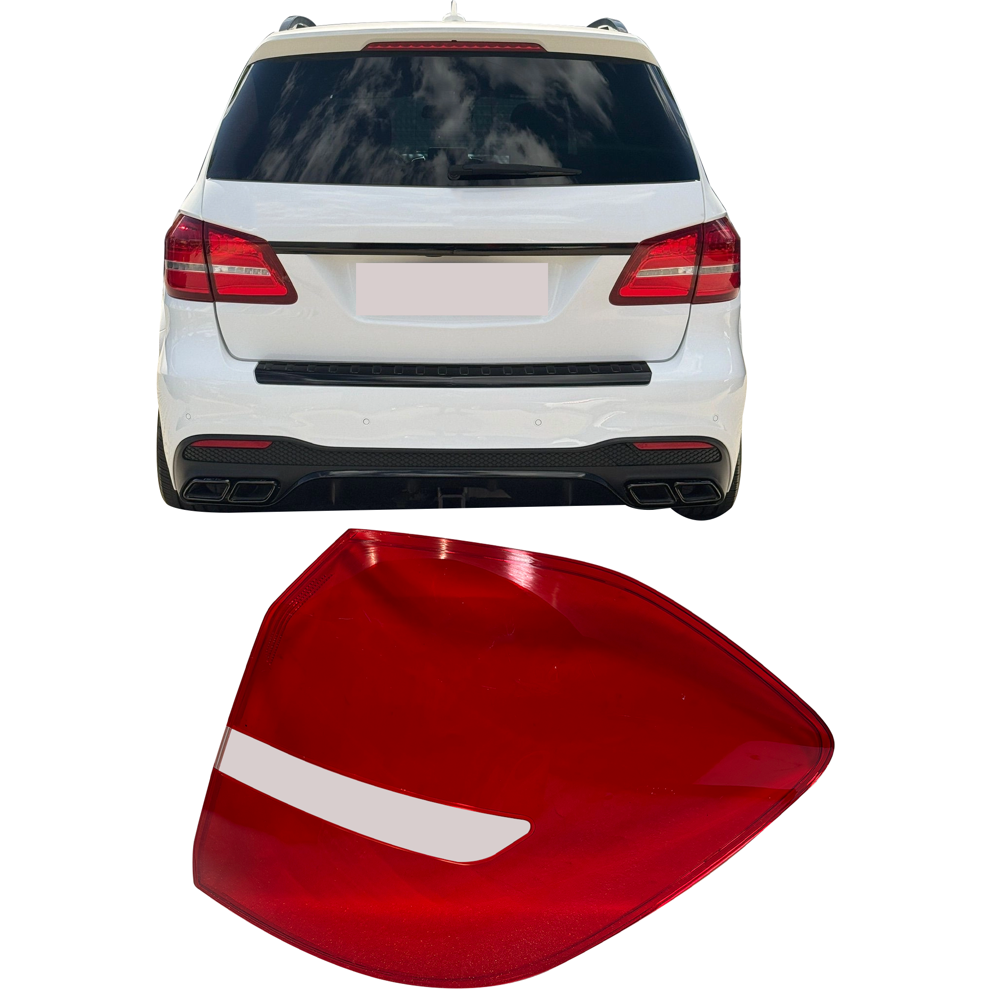 Outer Right (Driver Side) Tail Lamp Cover for MERCEDES-BENZ ML-CLASS W166 (2012-2015)