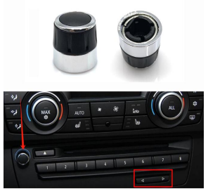 Radio Rotary Knob for BMW 1 SERIES E81 (2007-2012) in Black and Chrome color Model A