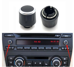 Radio Rotary Knob for BMW 1 SERIES E87 (2013-2017) in Black and Chrome color Model B
