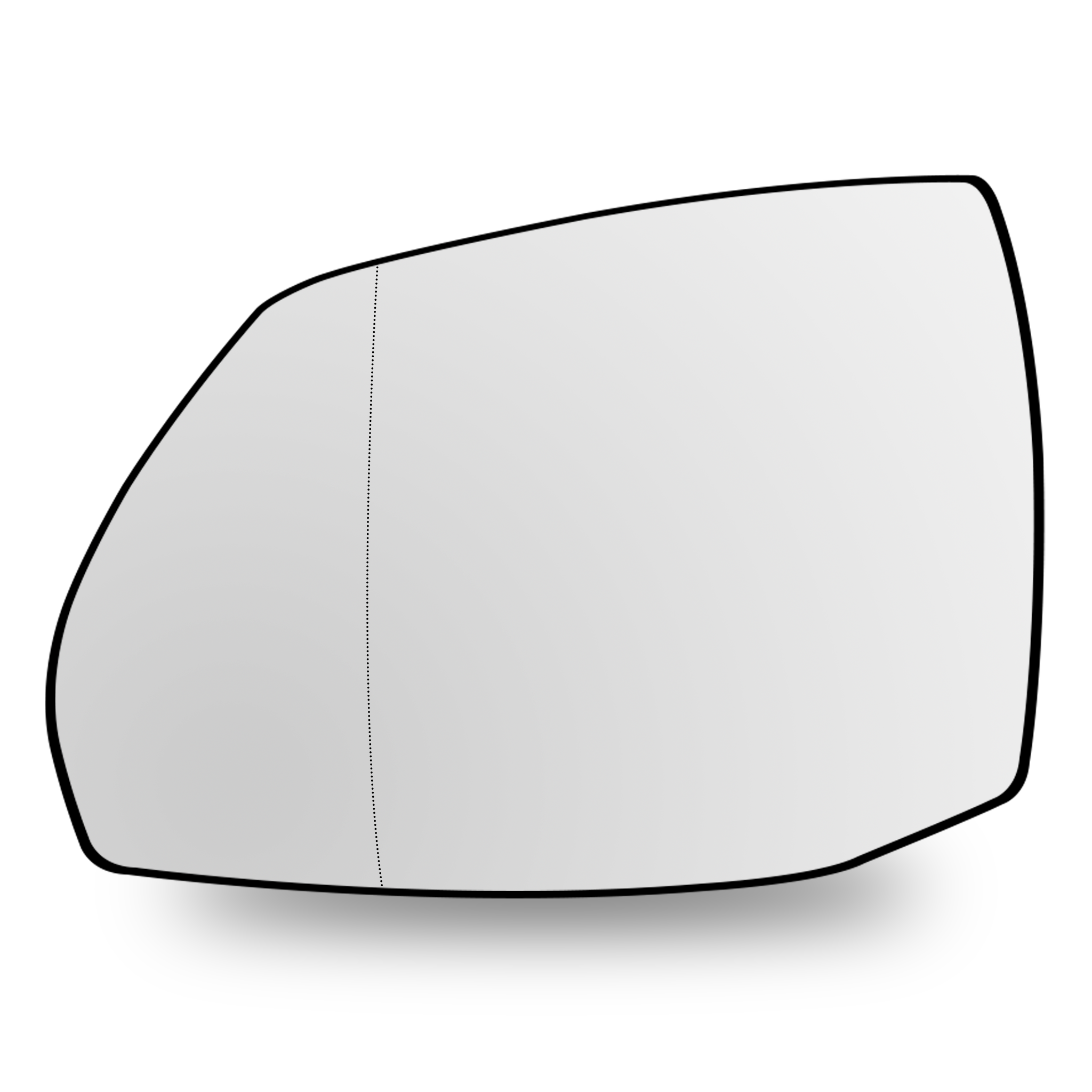 Rear Left Rear View Mirror Glass for AUDI Q5 FYB (2017-2020) with Plastic Frame, Double Curvature