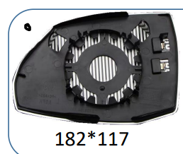 Rear Left Rear View Mirror Glass for AUDI Q7 4MB (2016-2020) with Plastic Frame, Double Curvature