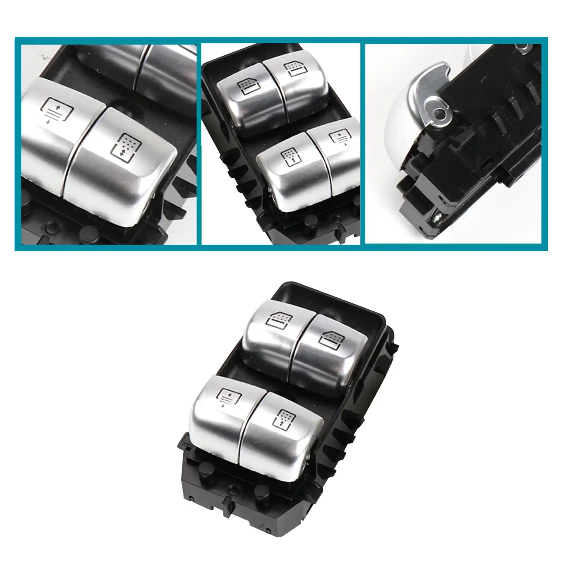 Rear Power Window Switch for MERCEDES-BENZ S-CLASS W222 (2013-2020) in Black color Chrome White
