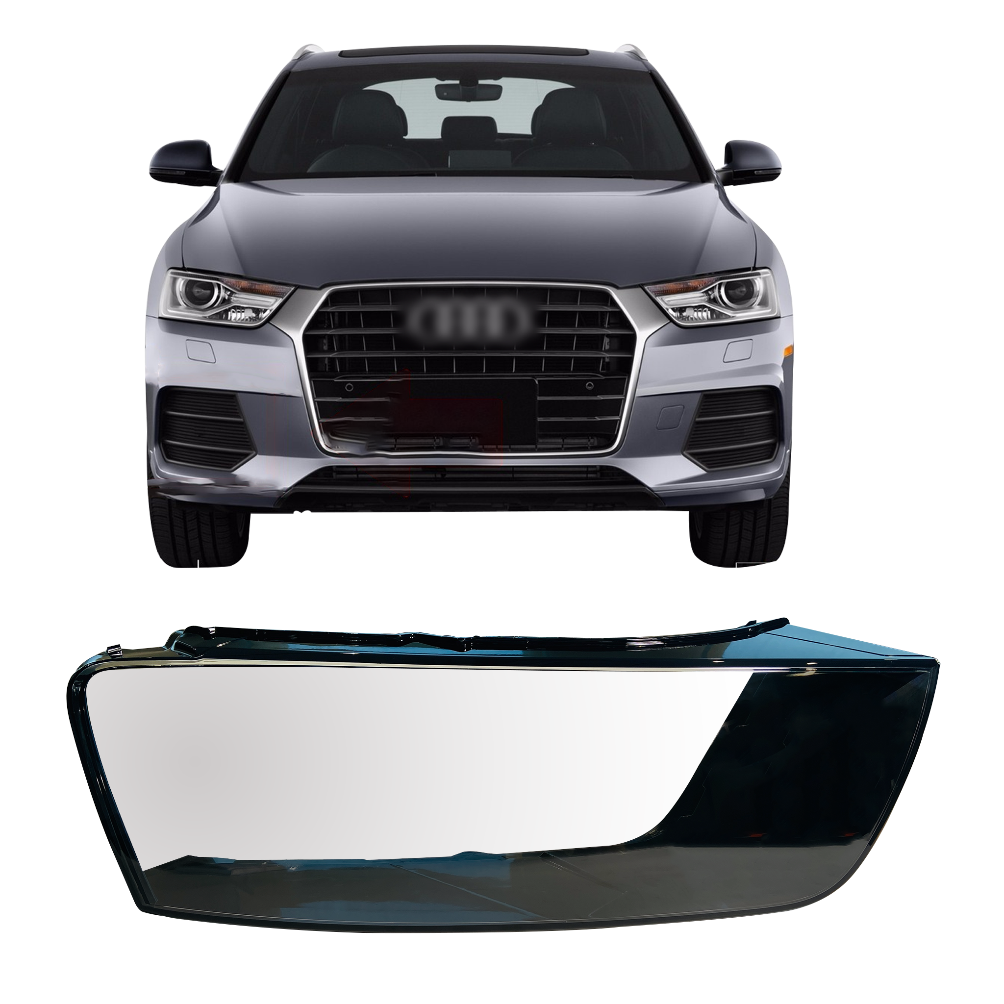 Right (Driver Side) Headlight Lens for AUDI Q3 8UB (2016-2020)