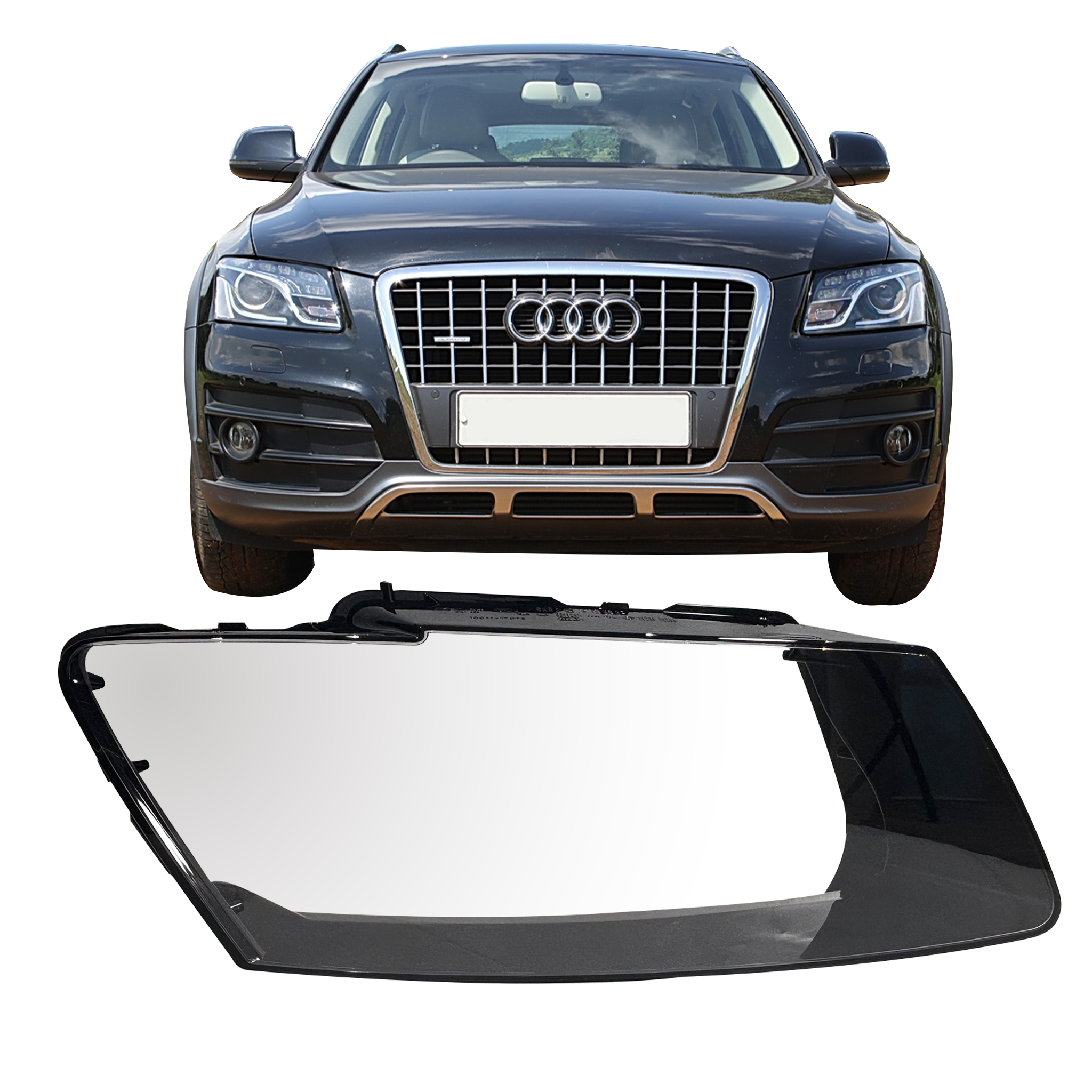 Right (Driver Side) Headlight Lens for AUDI Q5 8RB (2008-2012)