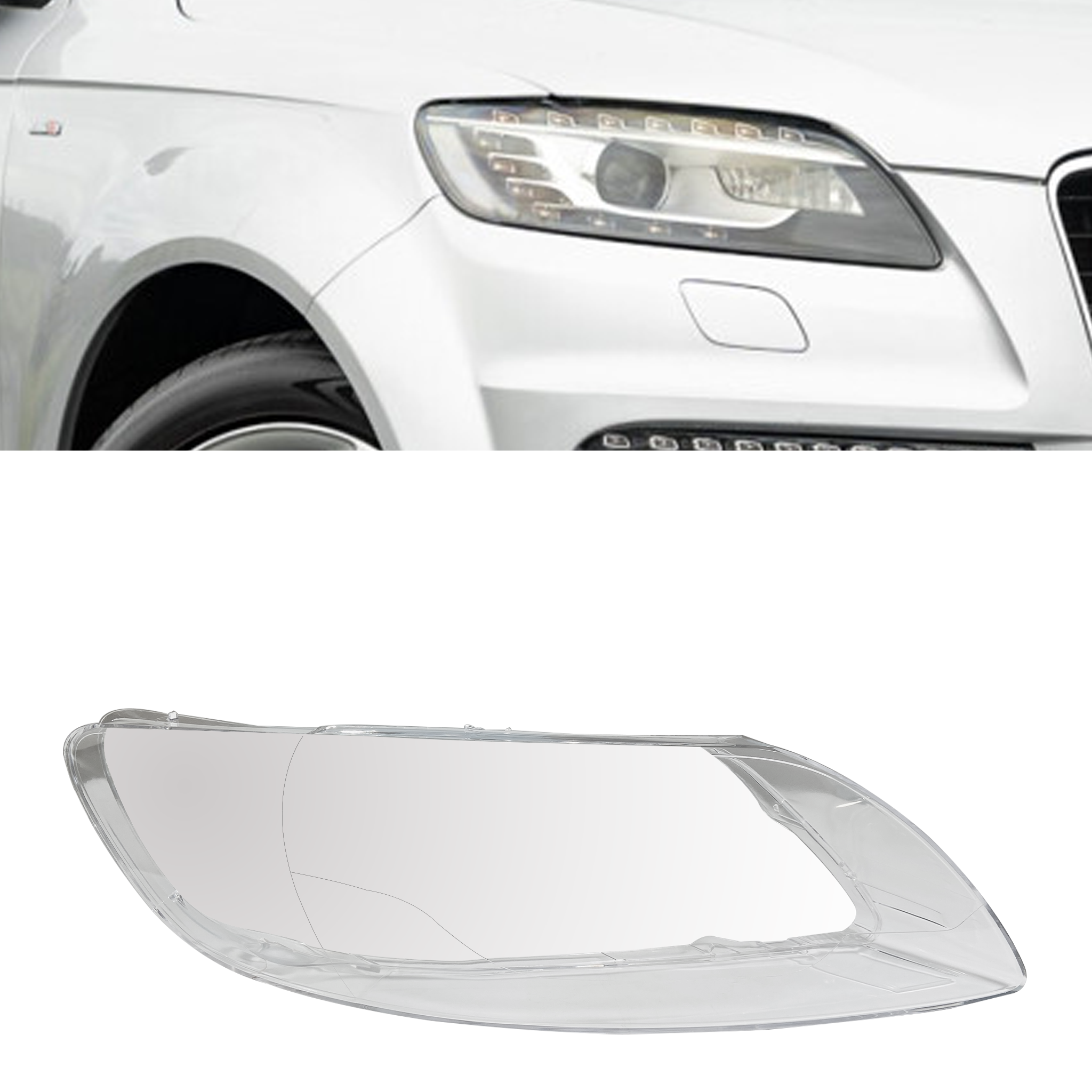 Right (Driver Side) Headlight Lens for AUDI Q7 4LB (2006-2015)