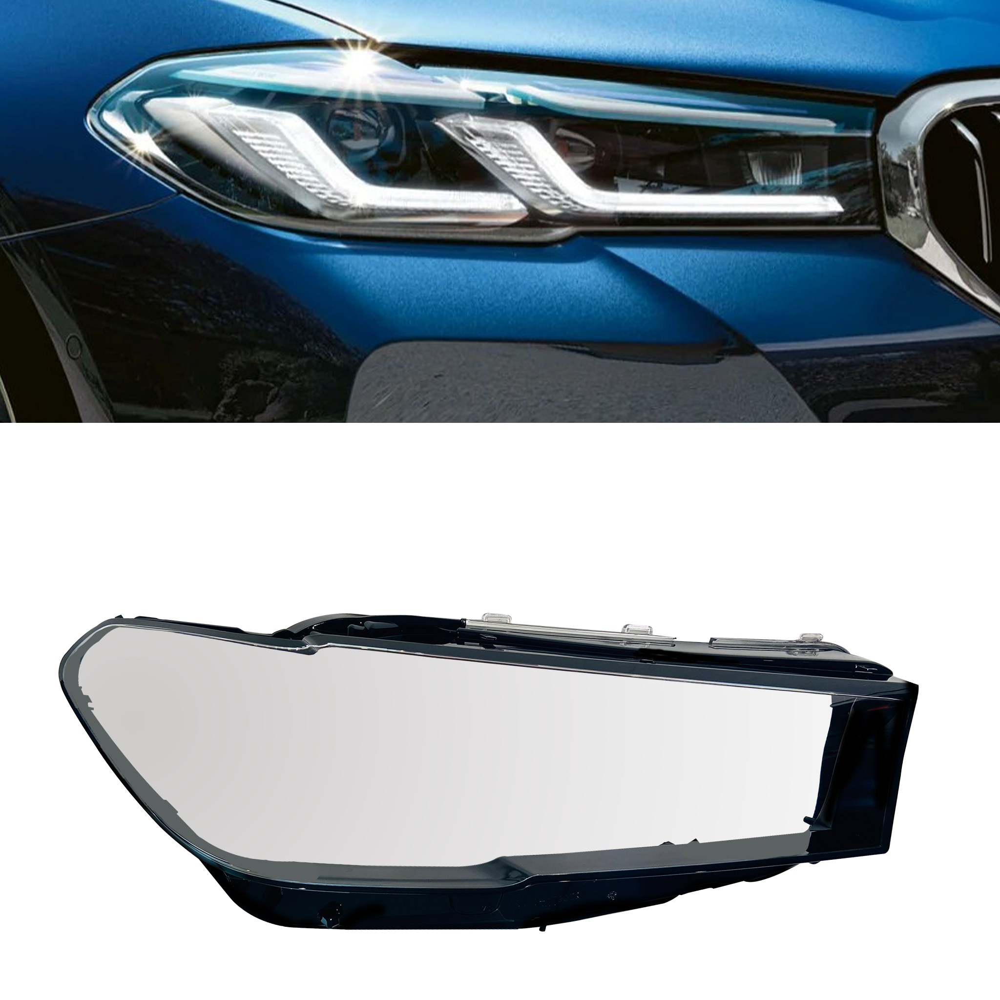Right (Driver Side) Headlight Lens for BMW 5 SERIES G30 (2016-2023)