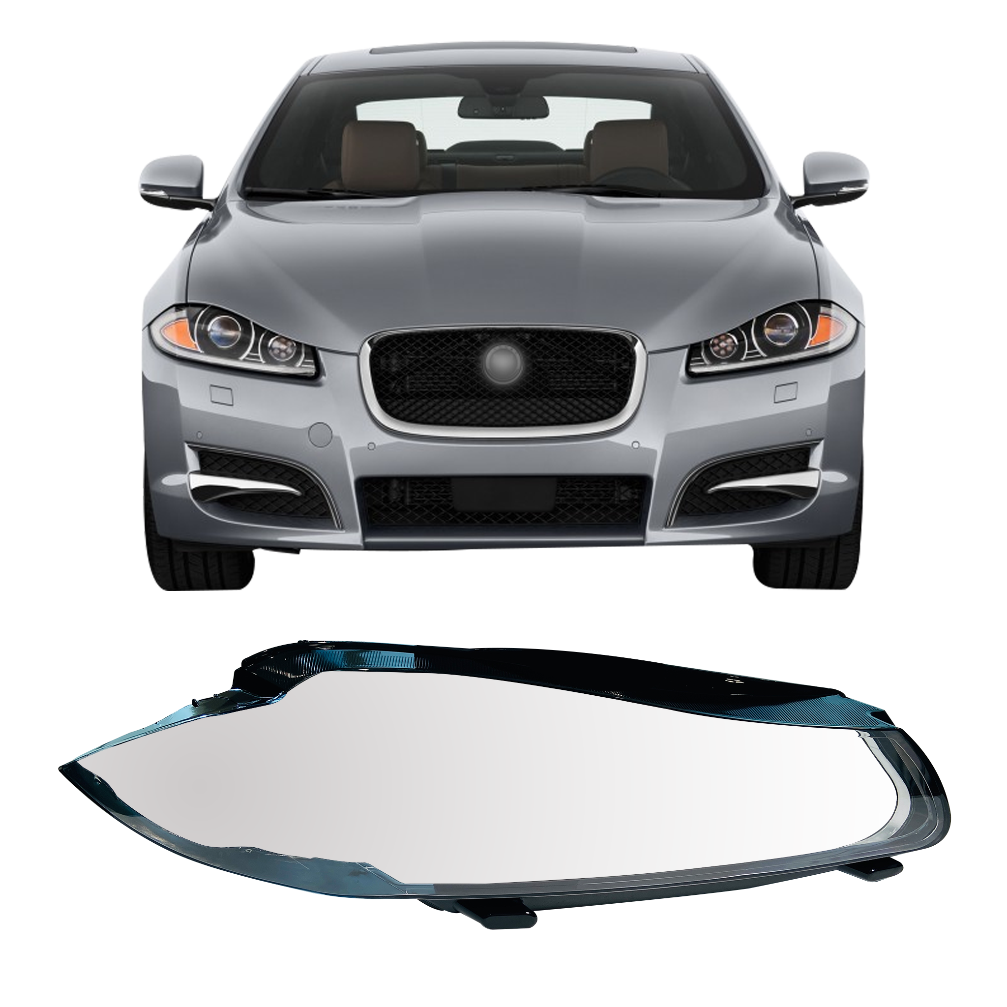 Right (Driver Side) Headlight Lens for JAGUAR XF X250 (2009-2015)