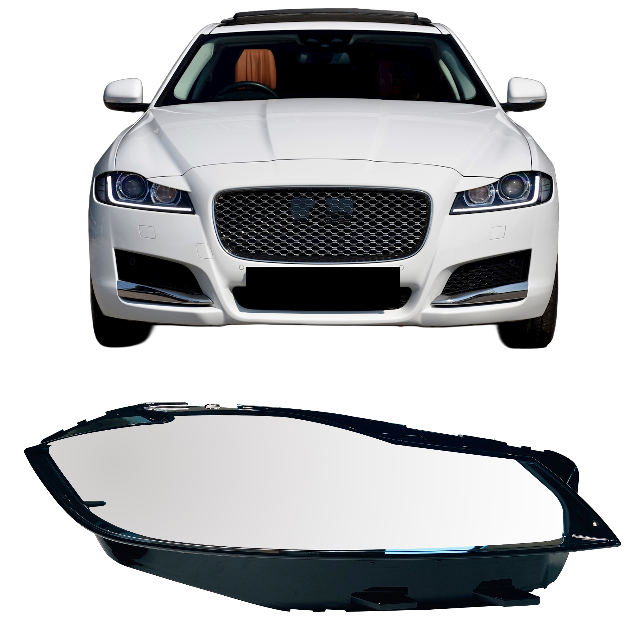 Right (Driver Side) Headlight Lens for JAGUAR XF X260 (2016-2020)