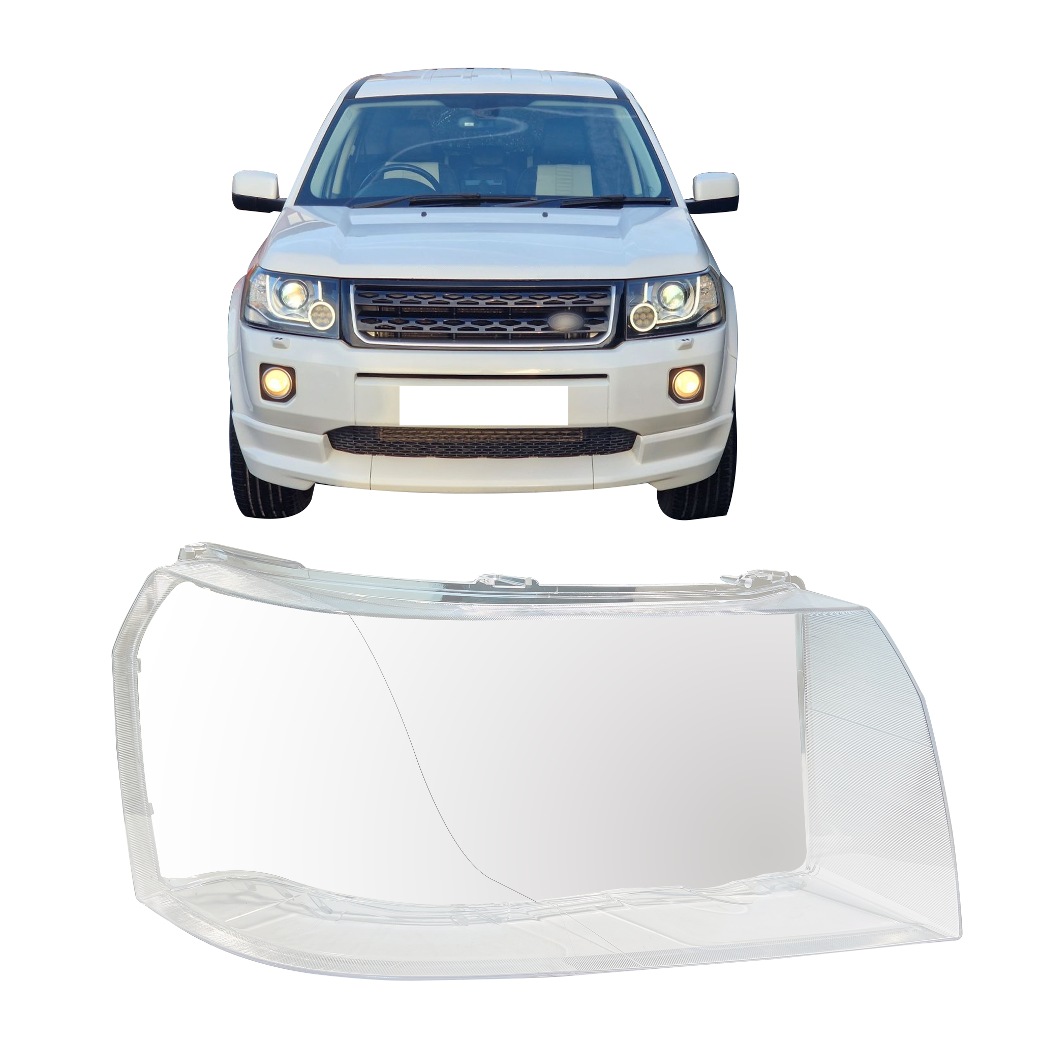 Right (Driver Side) Headlight Lens for LAND ROVER FREELANDER 2 L359 (2013-2014)