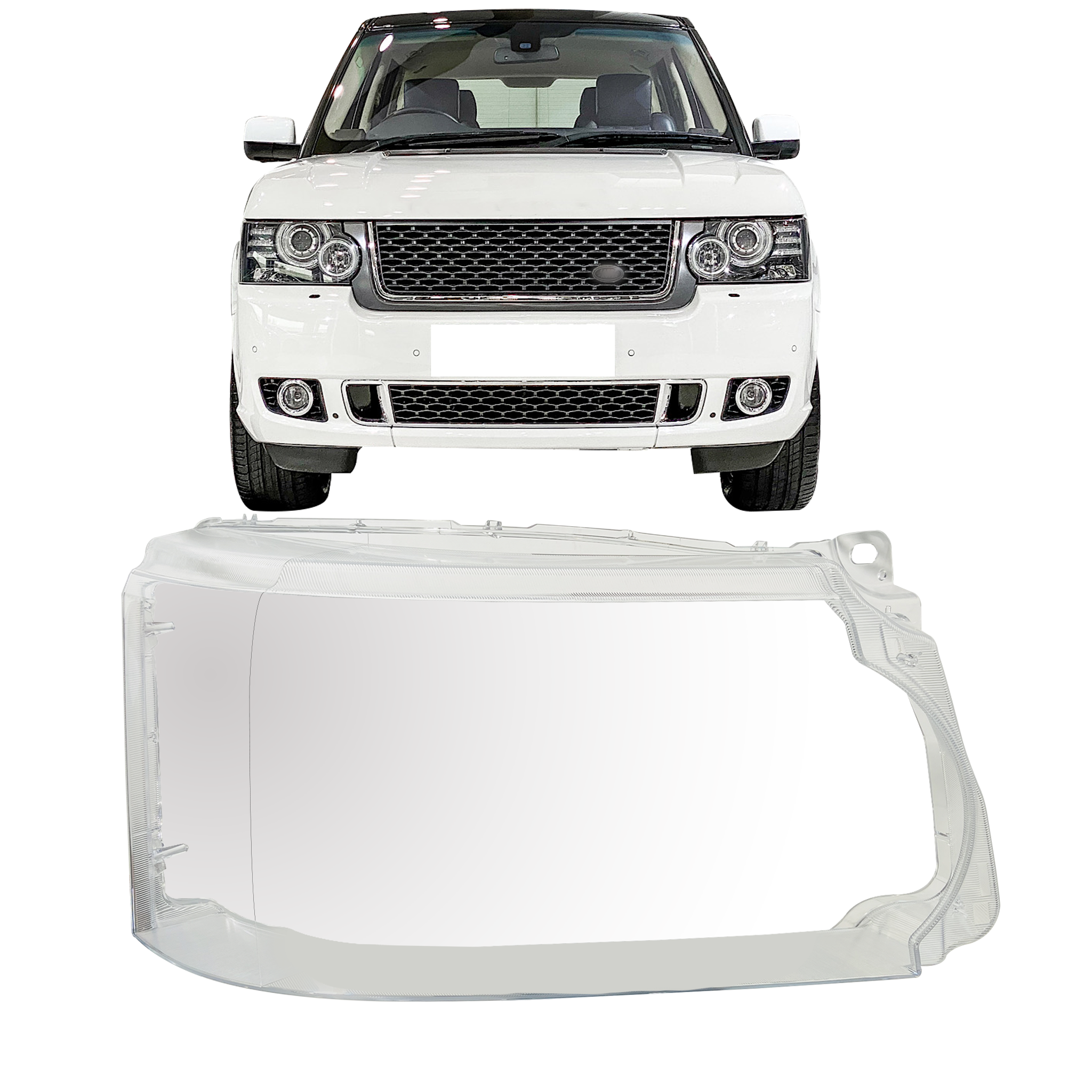 Right (Driver Side) Headlight Lens for LAND ROVER RANGE ROVER L322 (2005-2012)