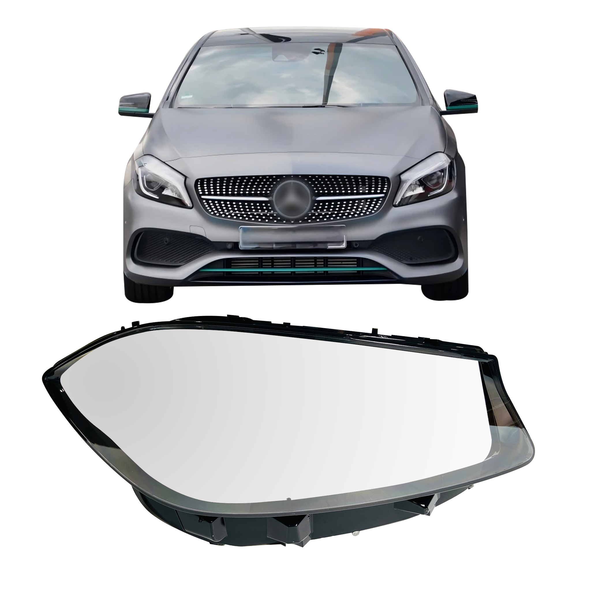 Right (Driver Side) Headlight Lens for MERCEDES-BENZ A-CLASS W176 (2016-2018)