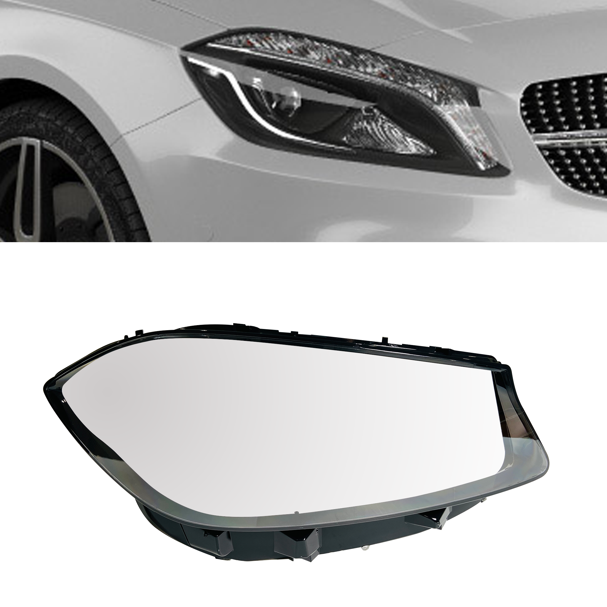 Right (Driver Side) Headlight Lens for MERCEDES-BENZ A-CLASS W176 (2016-2018)