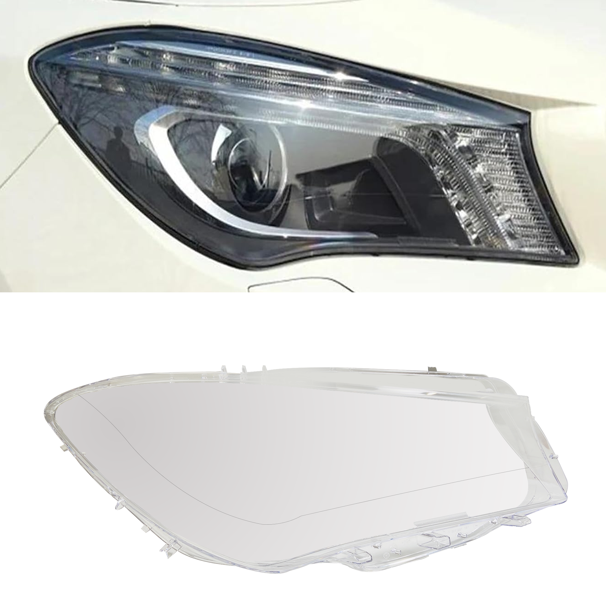 Right (Driver Side) Headlight Lens for MERCEDES-BENZ CLA-Class C117 (2014-2016)