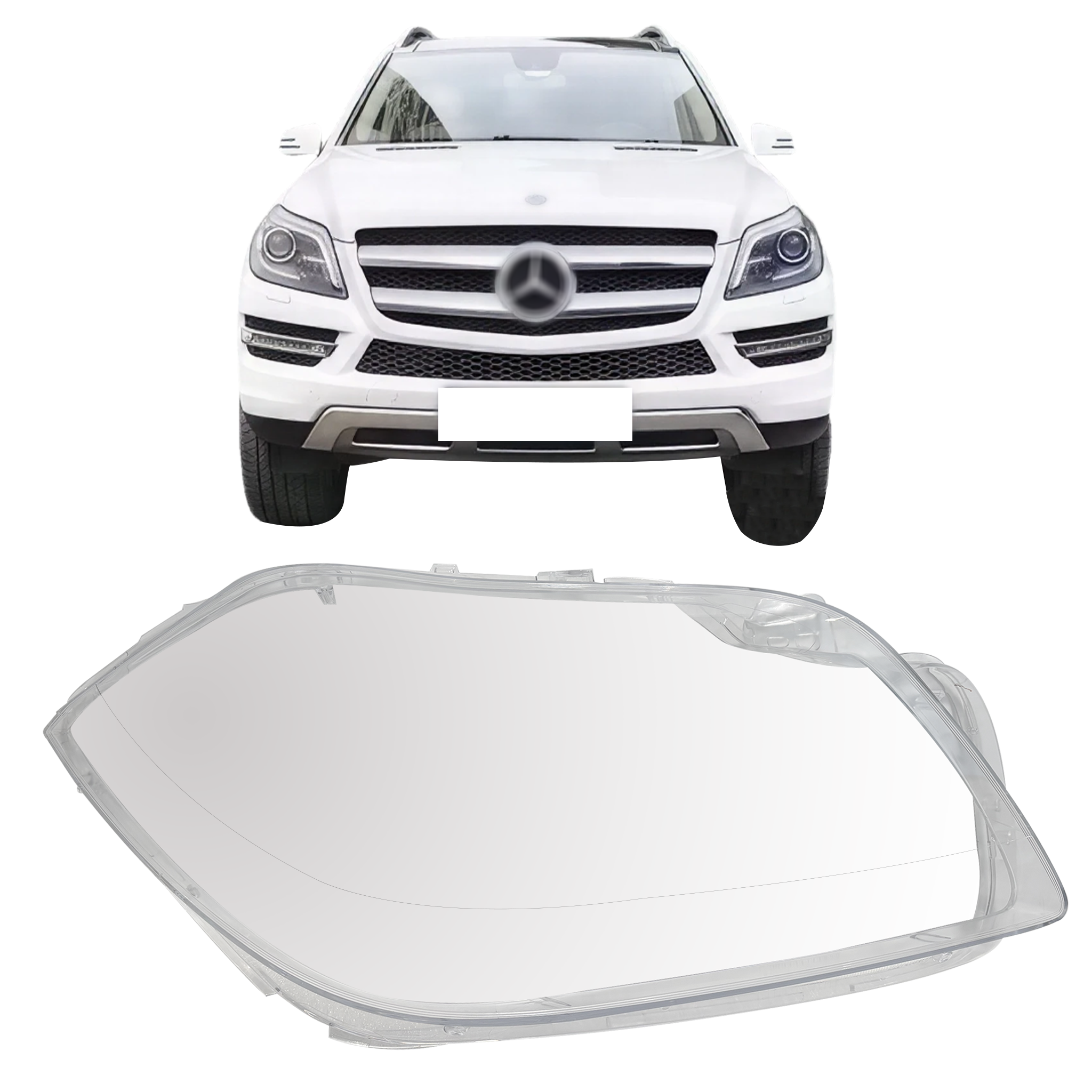 Right (Driver Side) Headlight Lens for MERCEDES-BENZ GL-CLASS X166 (2012-2016)