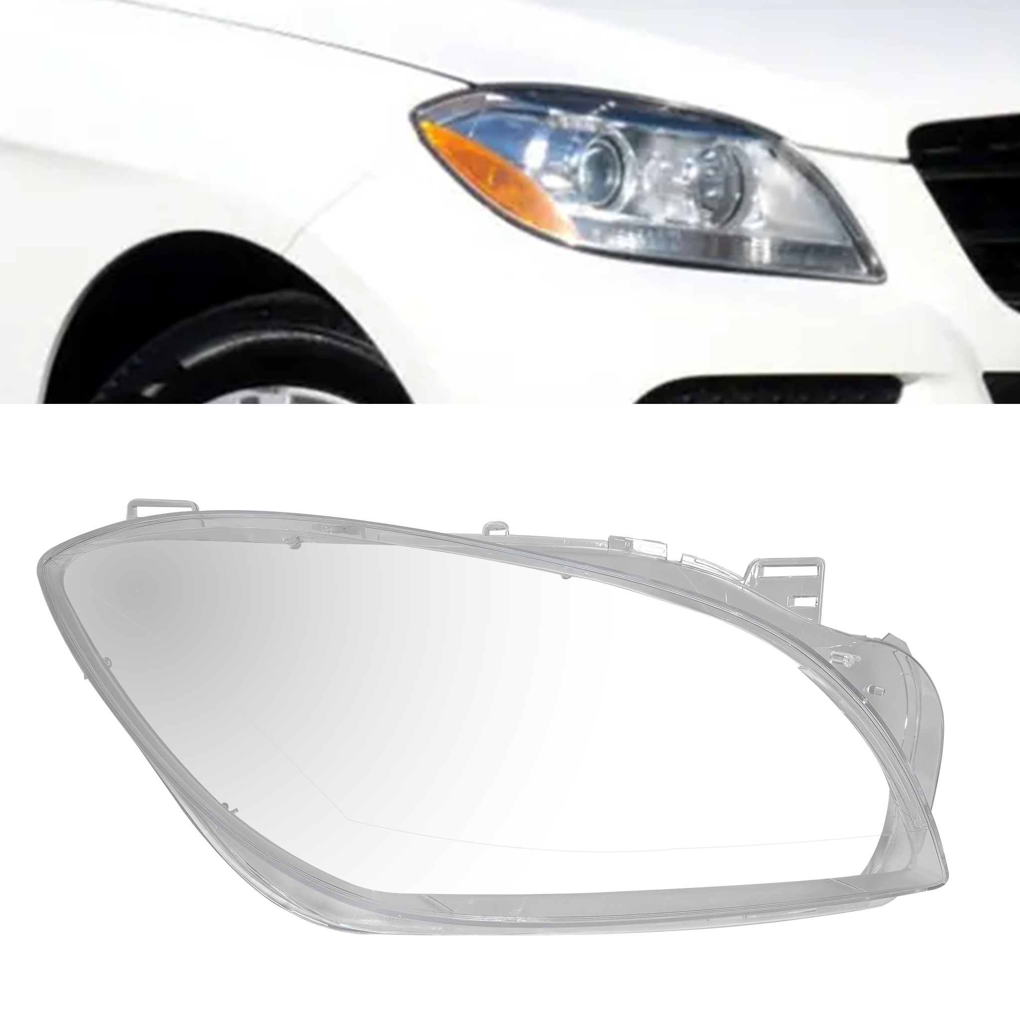 Right (Driver Side) Headlight Lens for MERCEDES-BENZ ML-CLASS W166 (2012-2015)