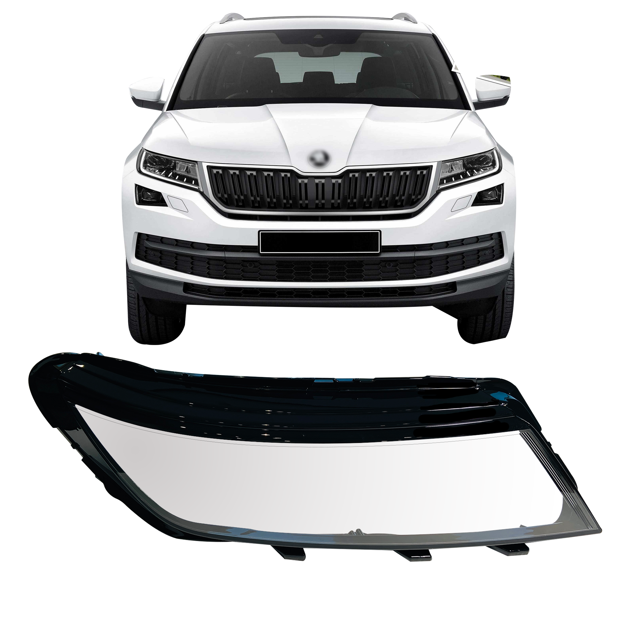 Right (Driver Side) Headlight Lens for SKODA KODIAQ NS6 (2017-2020)