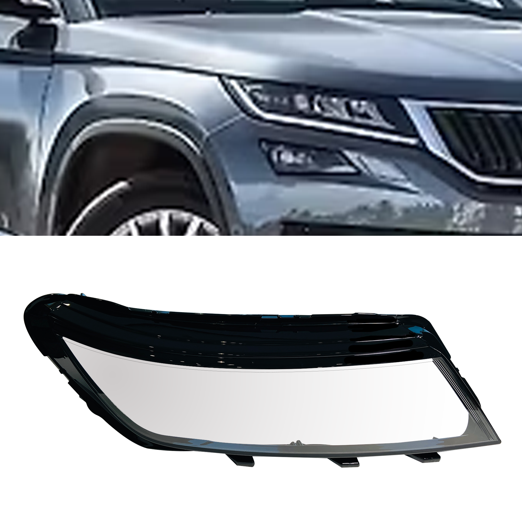 Right (Driver Side) Headlight Lens for SKODA KODIAQ NS6 (2017-2020)