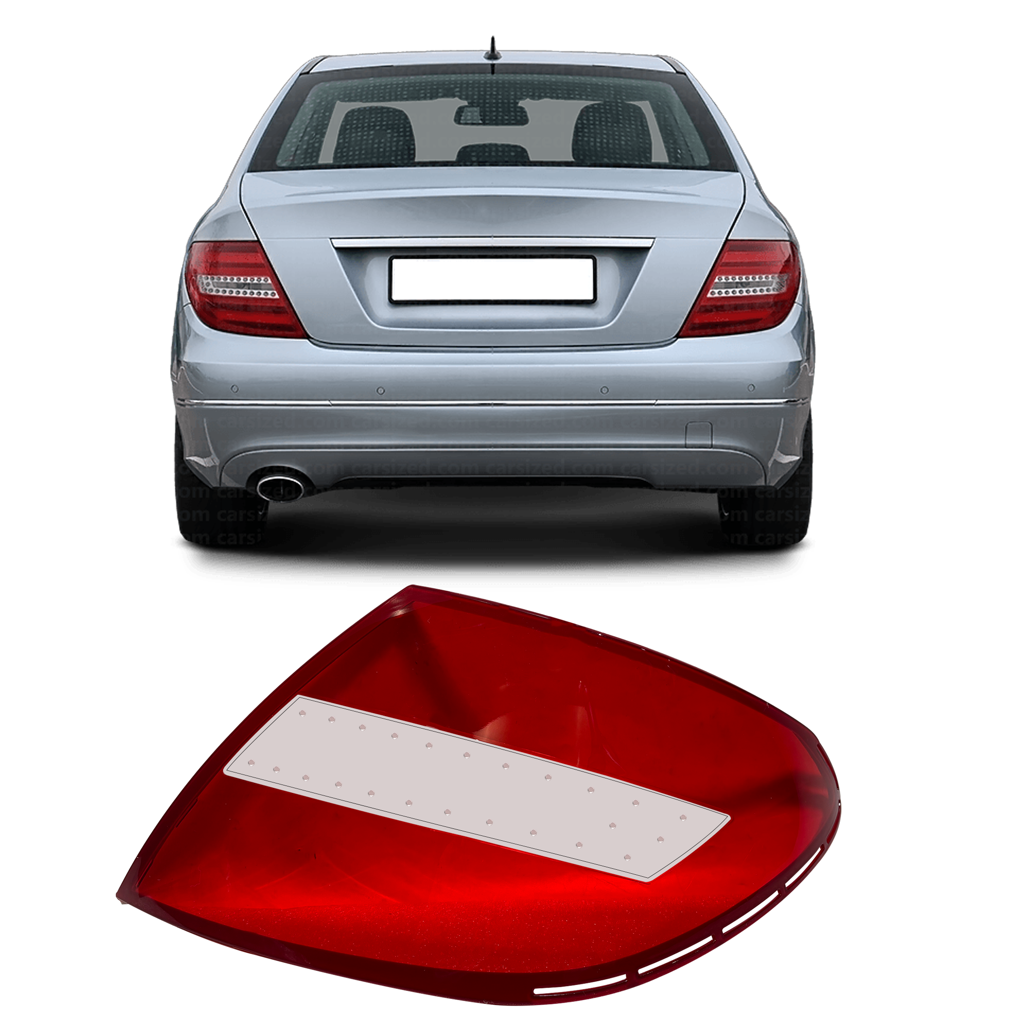 Right (Driver Side) Tail Lamp Cover for MERCEDES-BENZ C-CLASS W204 (2007-2014) LED Version