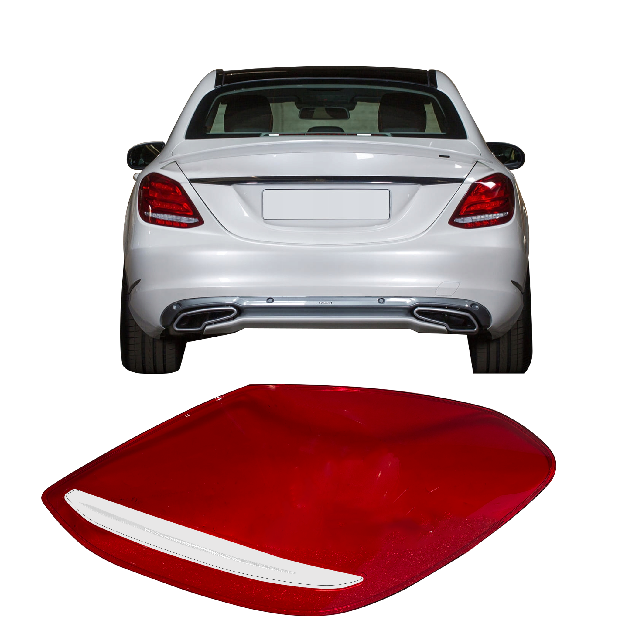 Right (Driver Side) Tail Lamp Cover for MERCEDES-BENZ C-CLASS W205 (2014-2018)