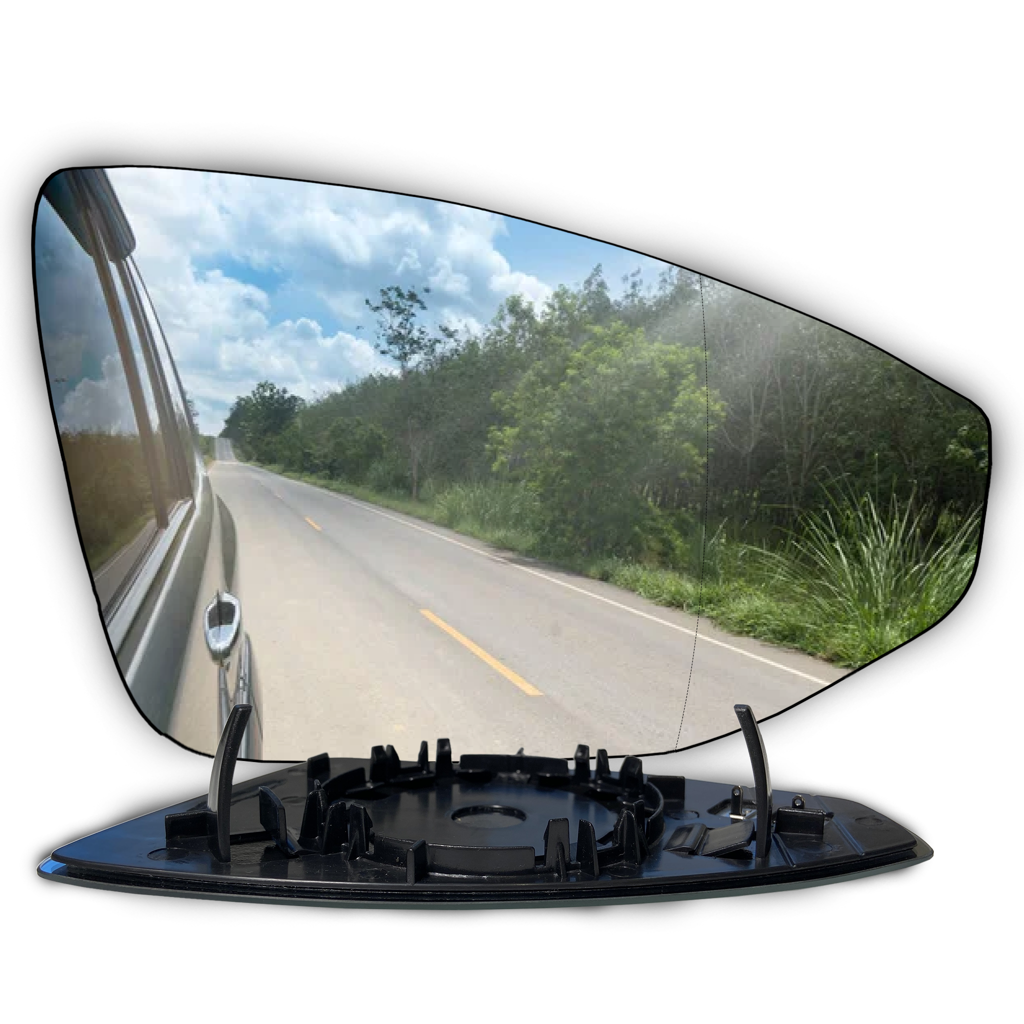 Right Mirror Glass for AUDI A6 4K (2018) with Back Plate Frame and Double Curvature