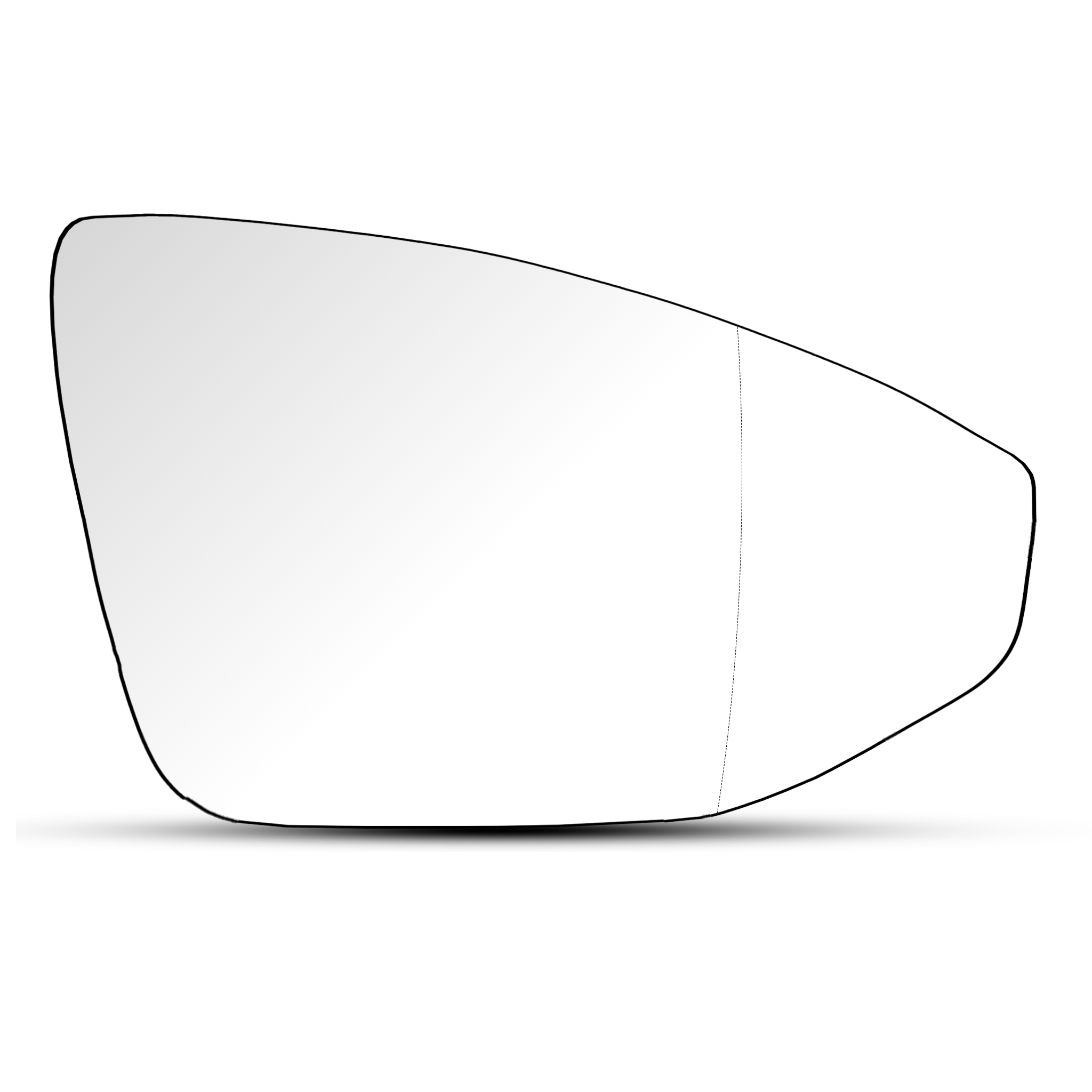 Right Mirror Glass for AUDI E-TRON GT F83 (2014-2020) with Back Plate Frame and Double Curvature
