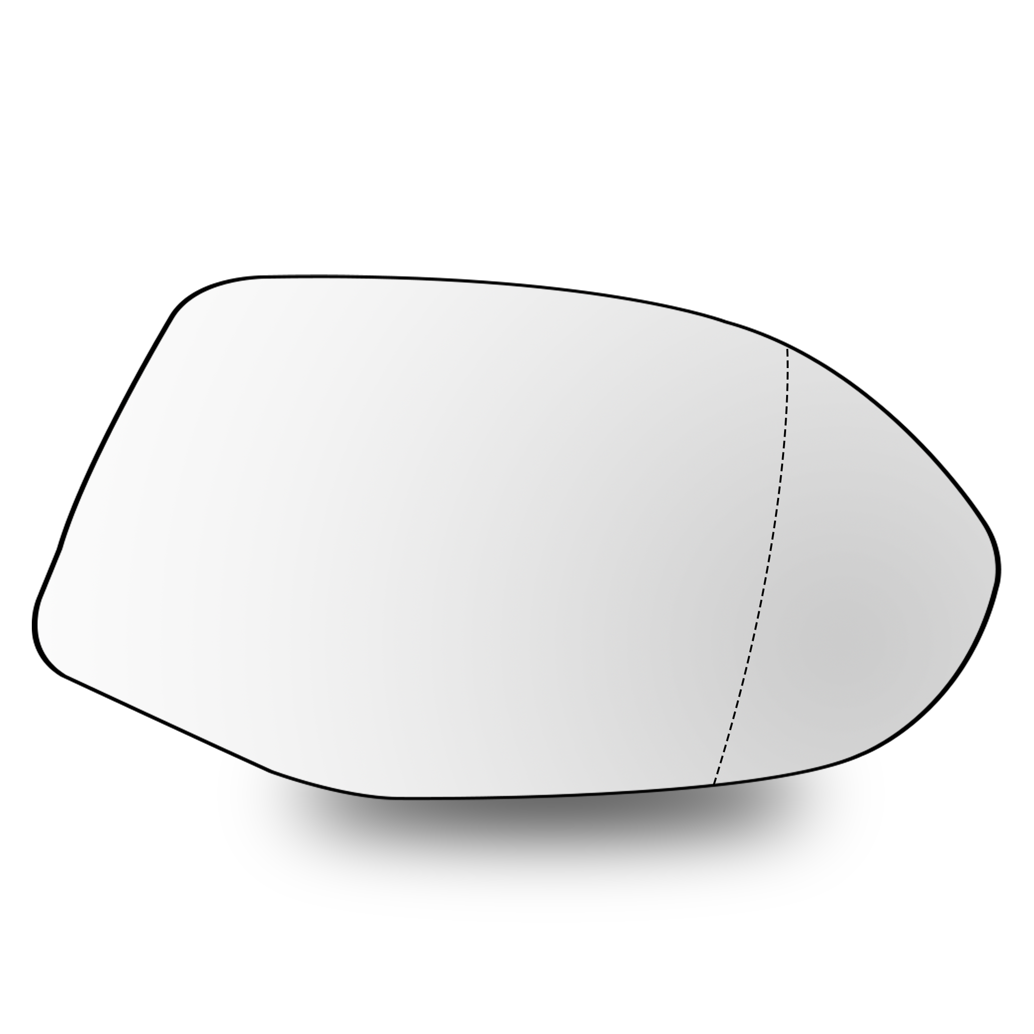 Right Rear View Mirror Glass for AUDI A7 4GA (2010-2018) with Plastic Frame, Double Curvature, Heated
