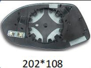 Right Rear View Mirror Glass for AUDI A7 4GA (2010-2018) with Plastic Frame, Heated, Single Curvature
