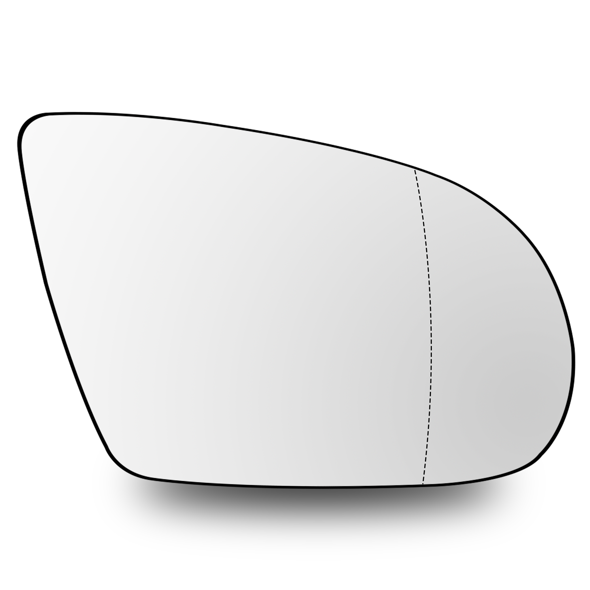 Right Rear View Mirror Glass for AUDI A8 4H2 (2010-2018) with Plastic Frame, Heated, Double Curvature