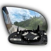 Right Rear View Mirror Glass for AUDI A8 4H2 (2010-2018) with Plastic Frame, Heated, Double Curvature