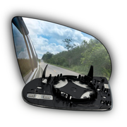 Right Rear View Mirror Glass for AUDI A8 4H2 (2010-2018) with Plastic Frame, Heated, Single Curvature
