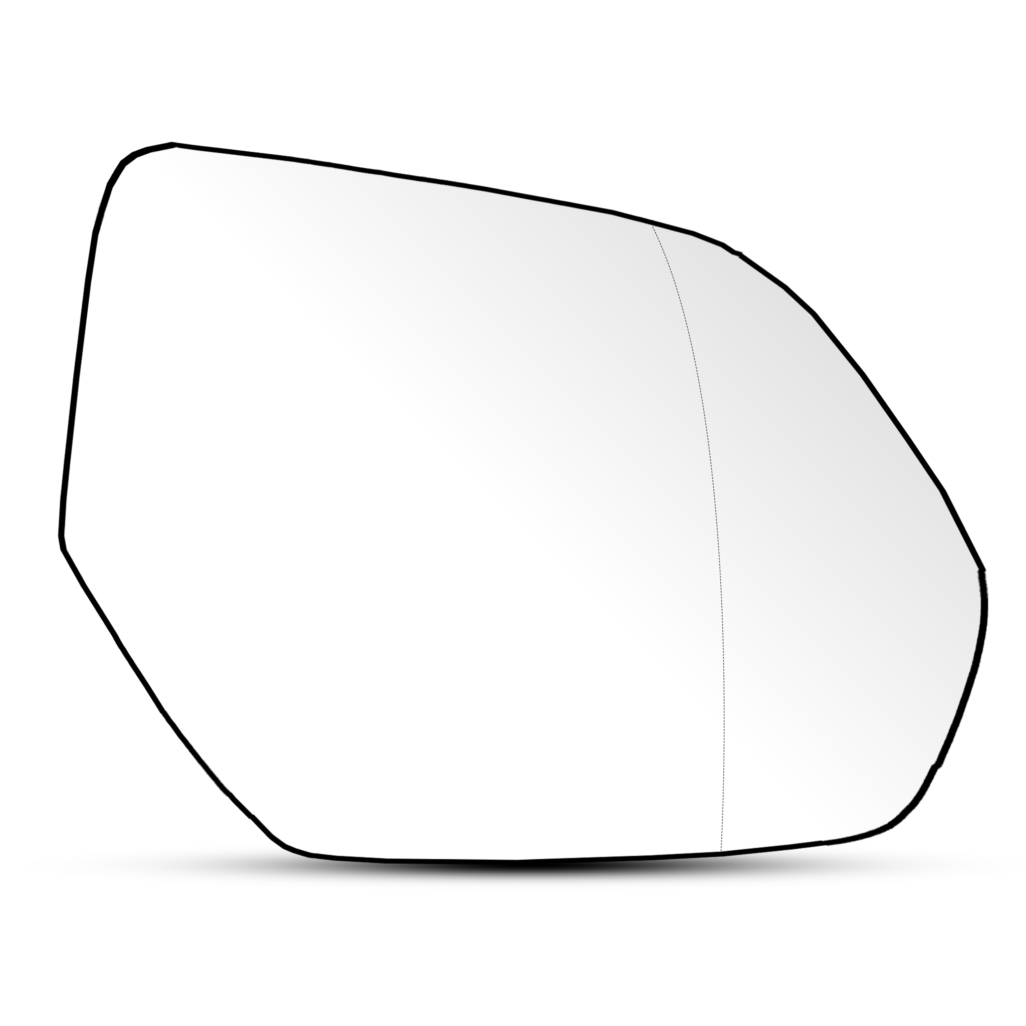 Right Rear View Mirror Glass for AUDI Q8 4MN (2020) Double Curvature, Heatable, with Back Plate Frame
