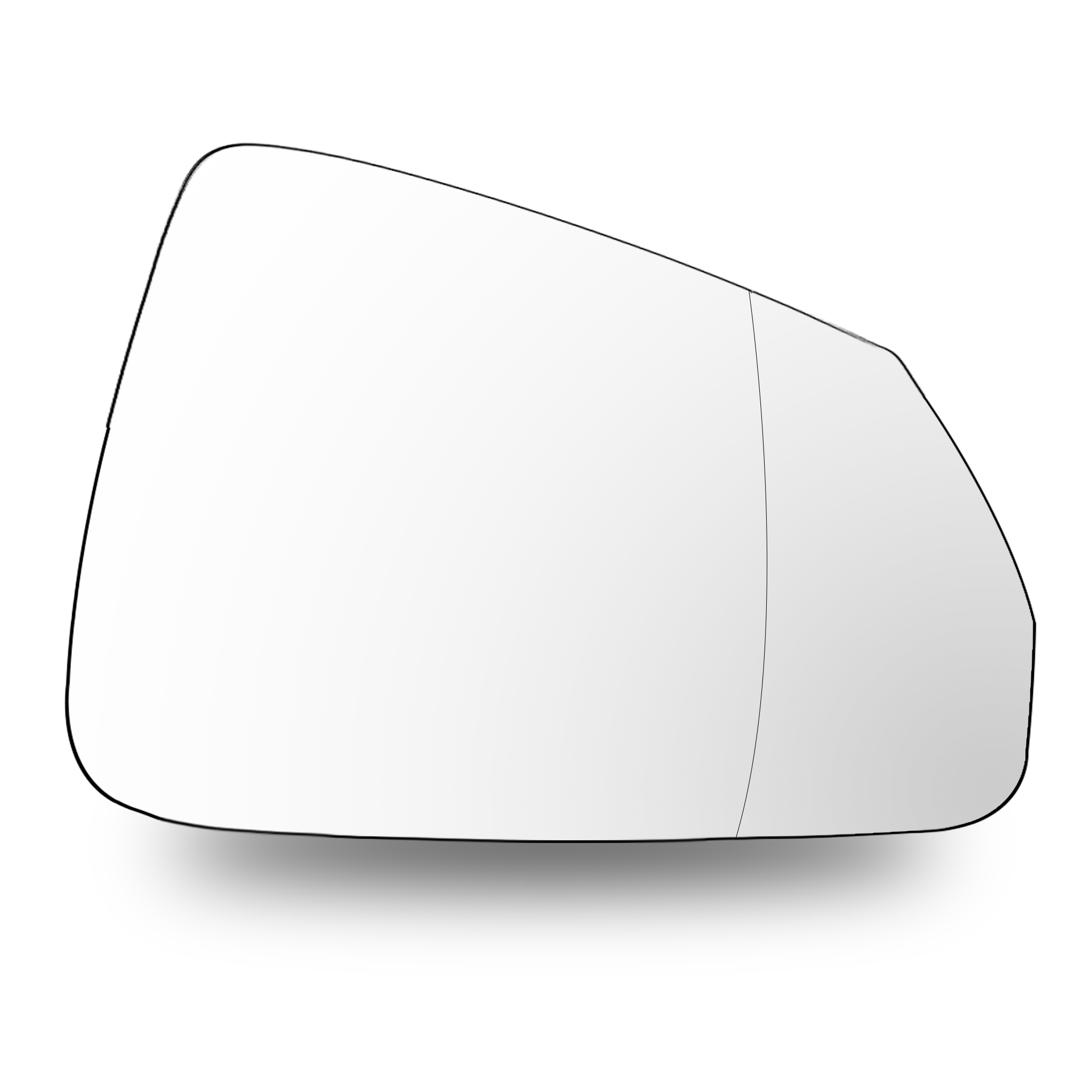 Right Rear View Mirror Glass for BMW X1 U11 (2024-2026) with Plastic Frame, Double Curvature