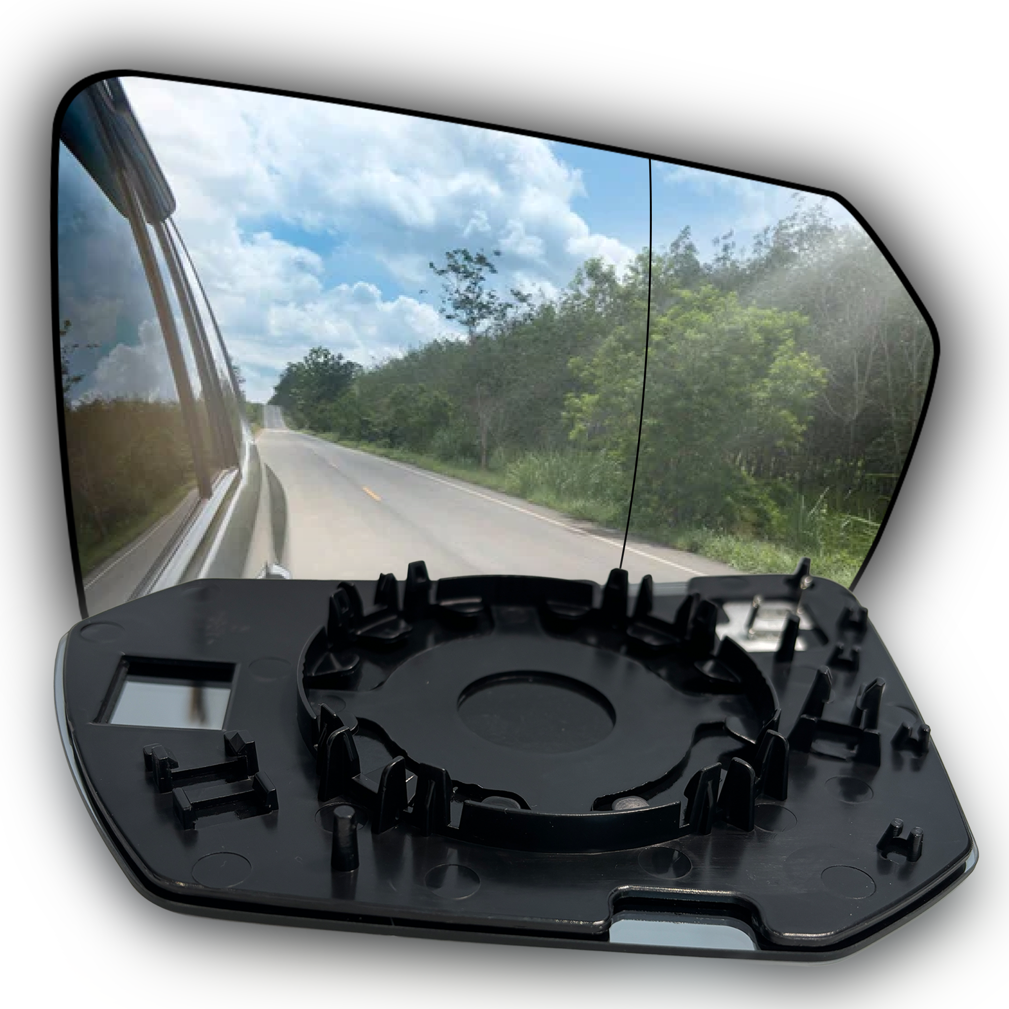 Right Rear View Mirror Glass for BMW iX I20 (2022-2026) with plastic frame, Double Curvature