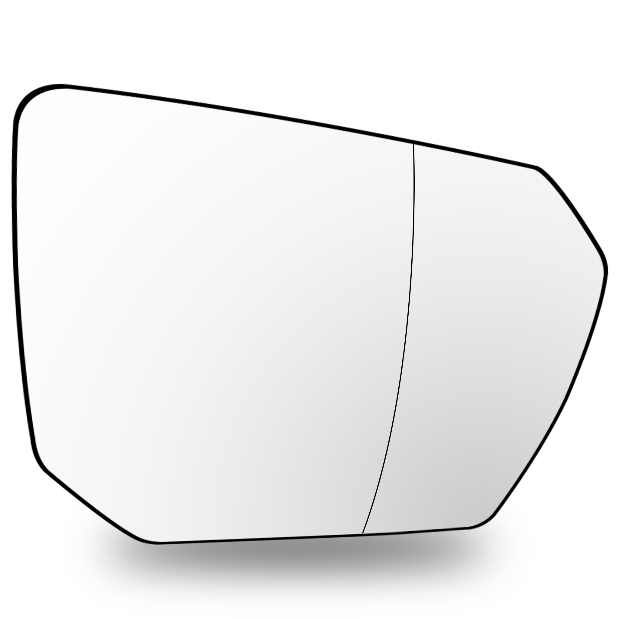 Right Rear View Mirror Glass for BMW iX I20 (2022-2026) with plastic frame, Double Curvature