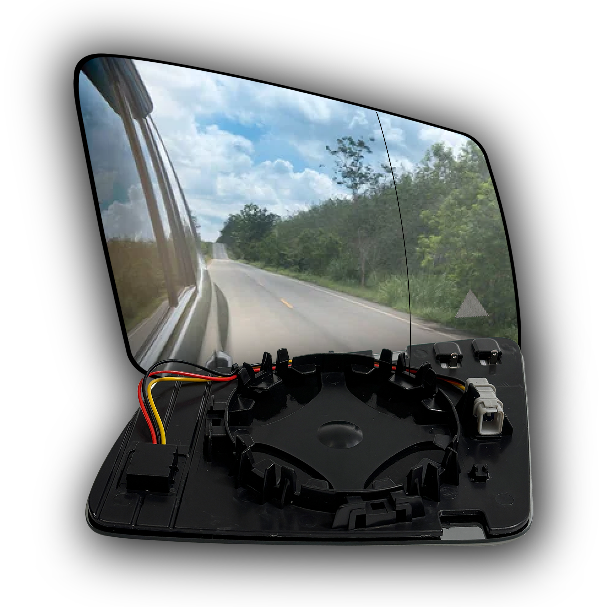 Right Rear View Mirror Glass for MERCEDES-BENZ CLA-Class C117 (2013-2019) with Blind Spot Detection, Plastic Frame, Double Curvature