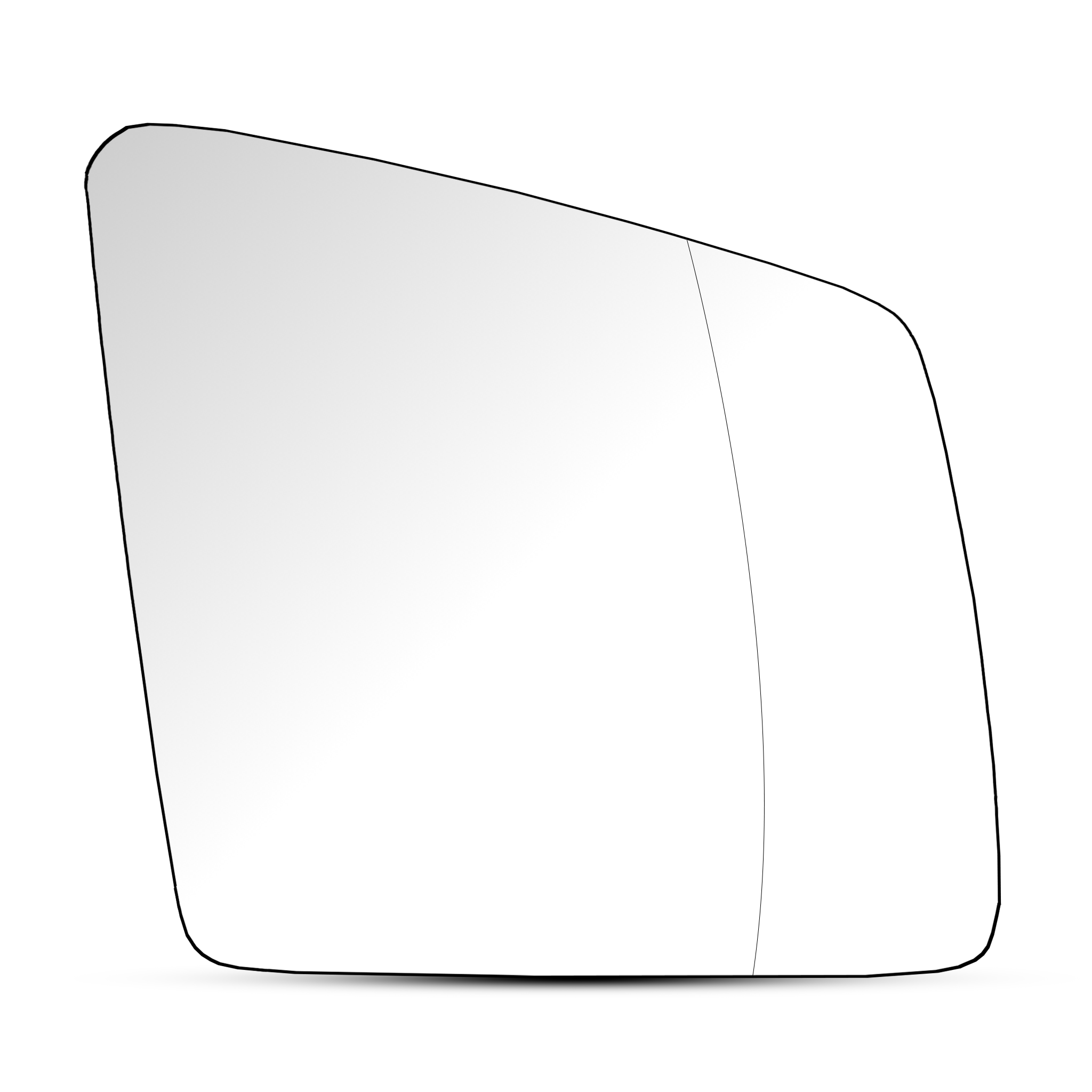 Right Side (Driver Side) Rear View Mirror Glass for Mercedes Benz ML Class W166 SUV (2011-2015) with Plastic Frame (Double Curvature)_1
