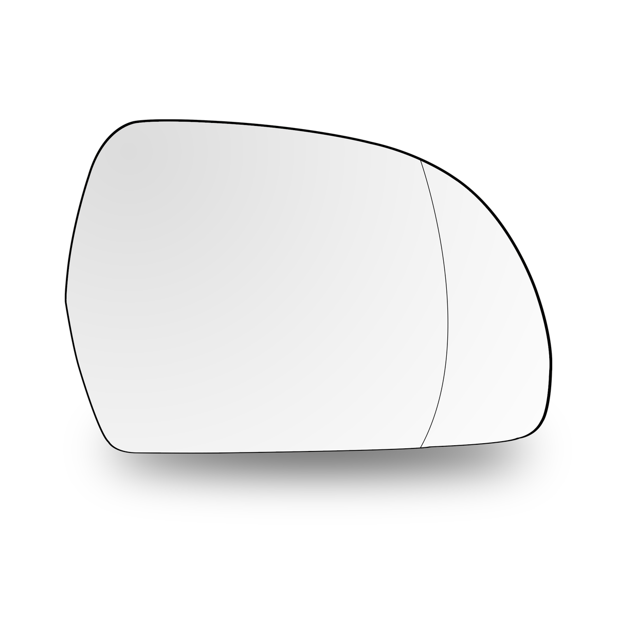 Right Side Mirror Glass for SKODA LAURA 1Z3 (2004-2013) Double Curvature with Plastic Frame and Socket