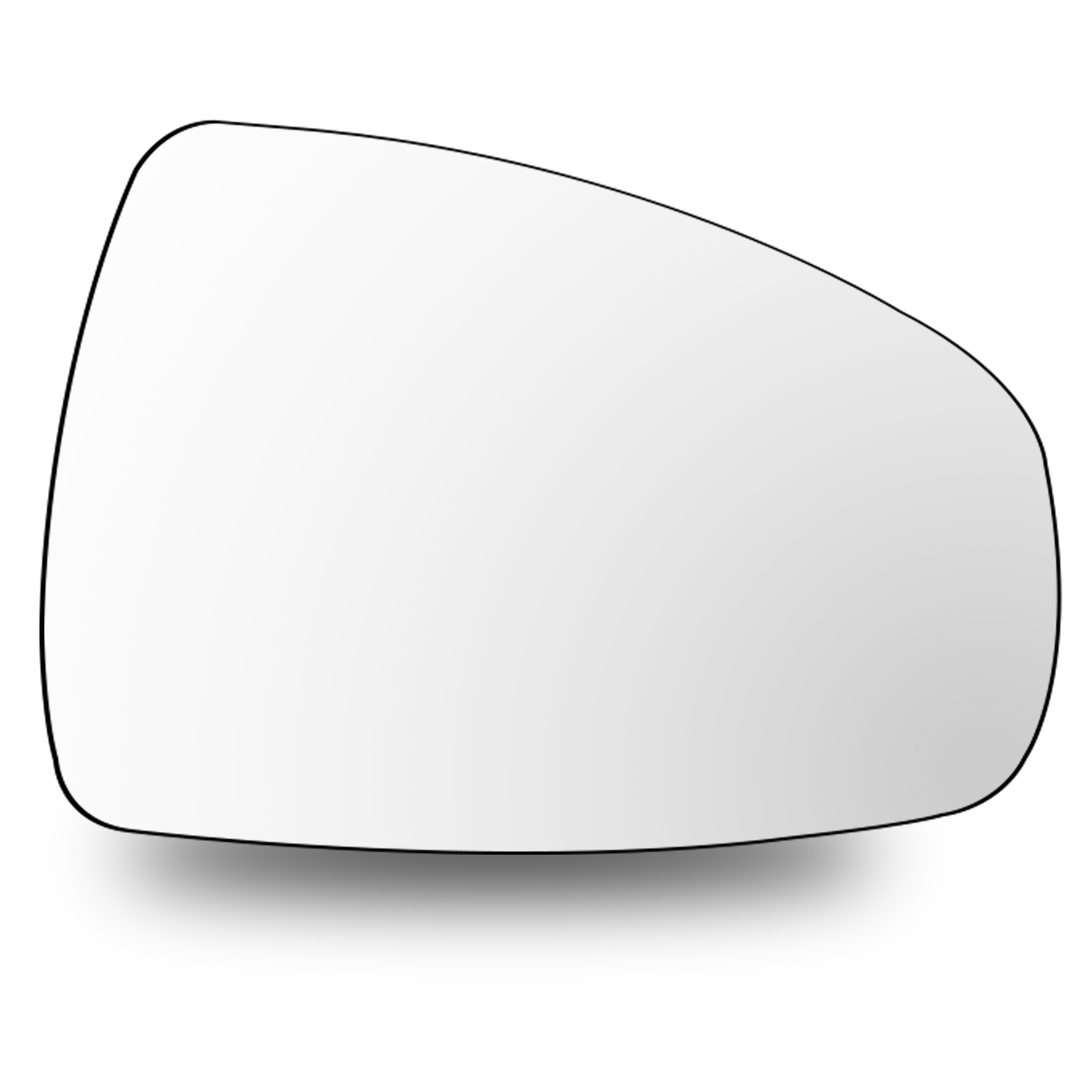 Right Side Rear View Mirror Glass for AUDI A1 8X (2010-2024) With Plastic Frame, Heated, Single Curvature