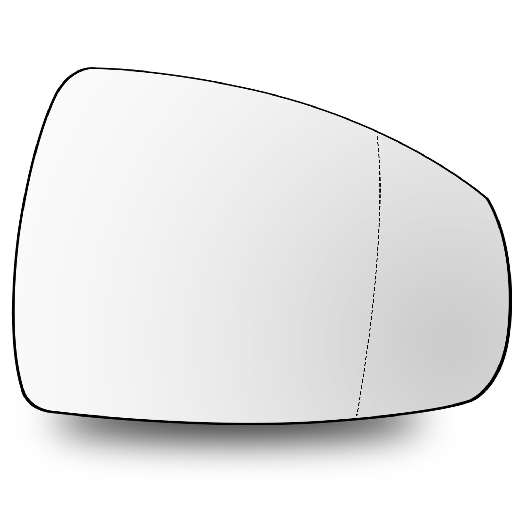 Right Side Rear View Mirror Glass for AUDI A1 8X (2010-2024) with Plastic Frame, Heated, Double Curvature
