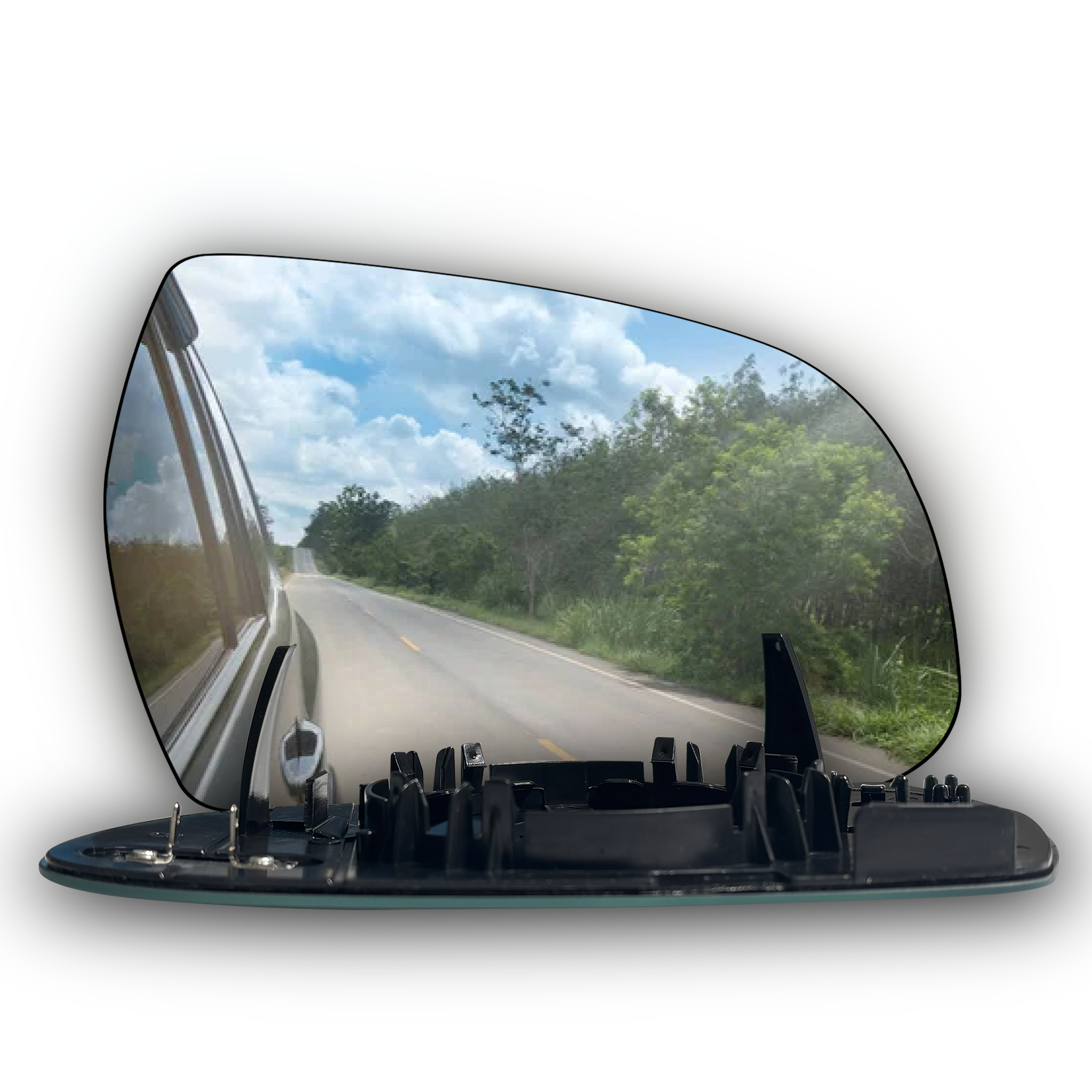 Right Side Rear View Mirror Glass for AUDI A4 8K2 (2007-2016) with double curvature, plastic frame and heated