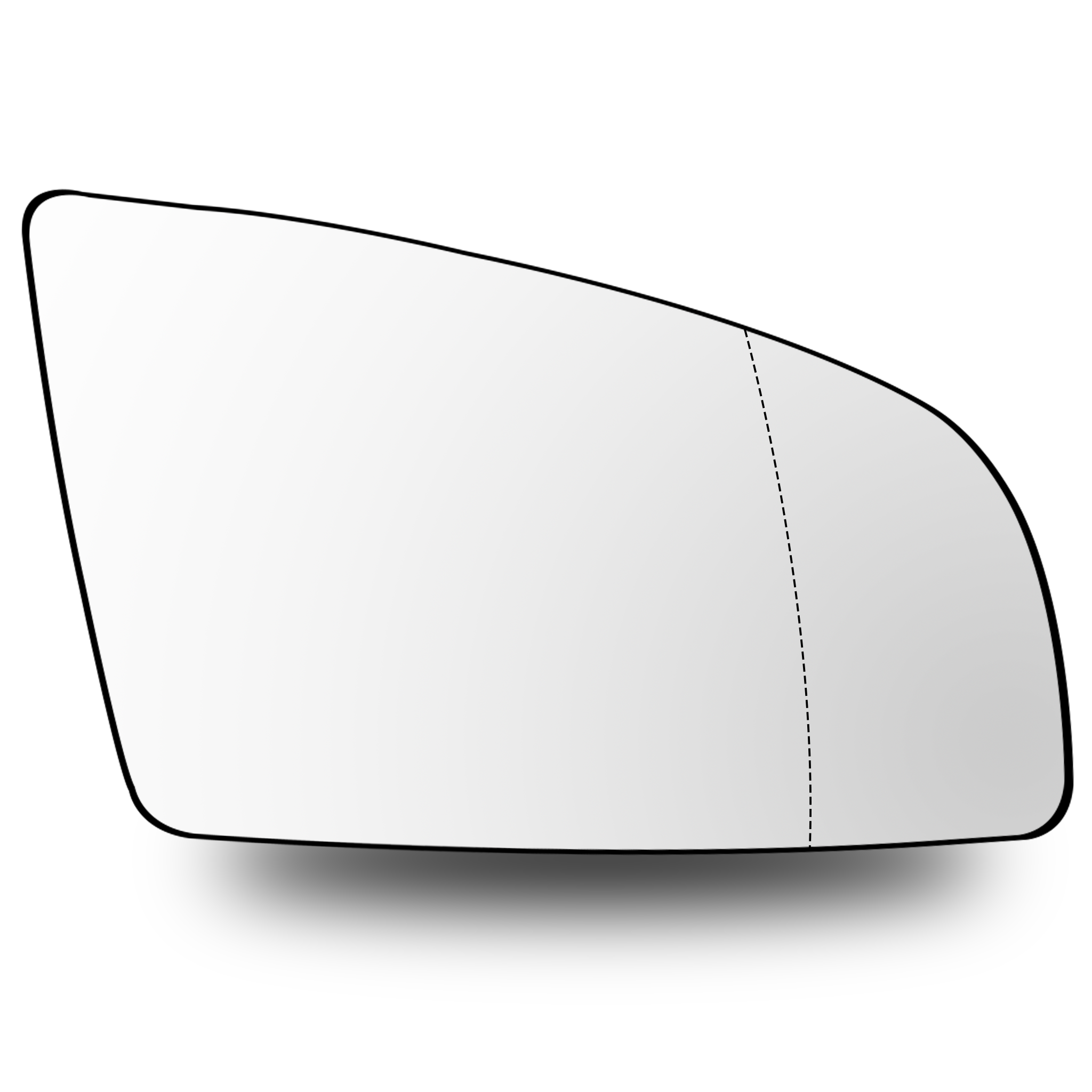 Right Side Rear View Mirror Glass for AUDI A6 4F (2008-2011) with Plastic Frame, Heated, Double Curvature