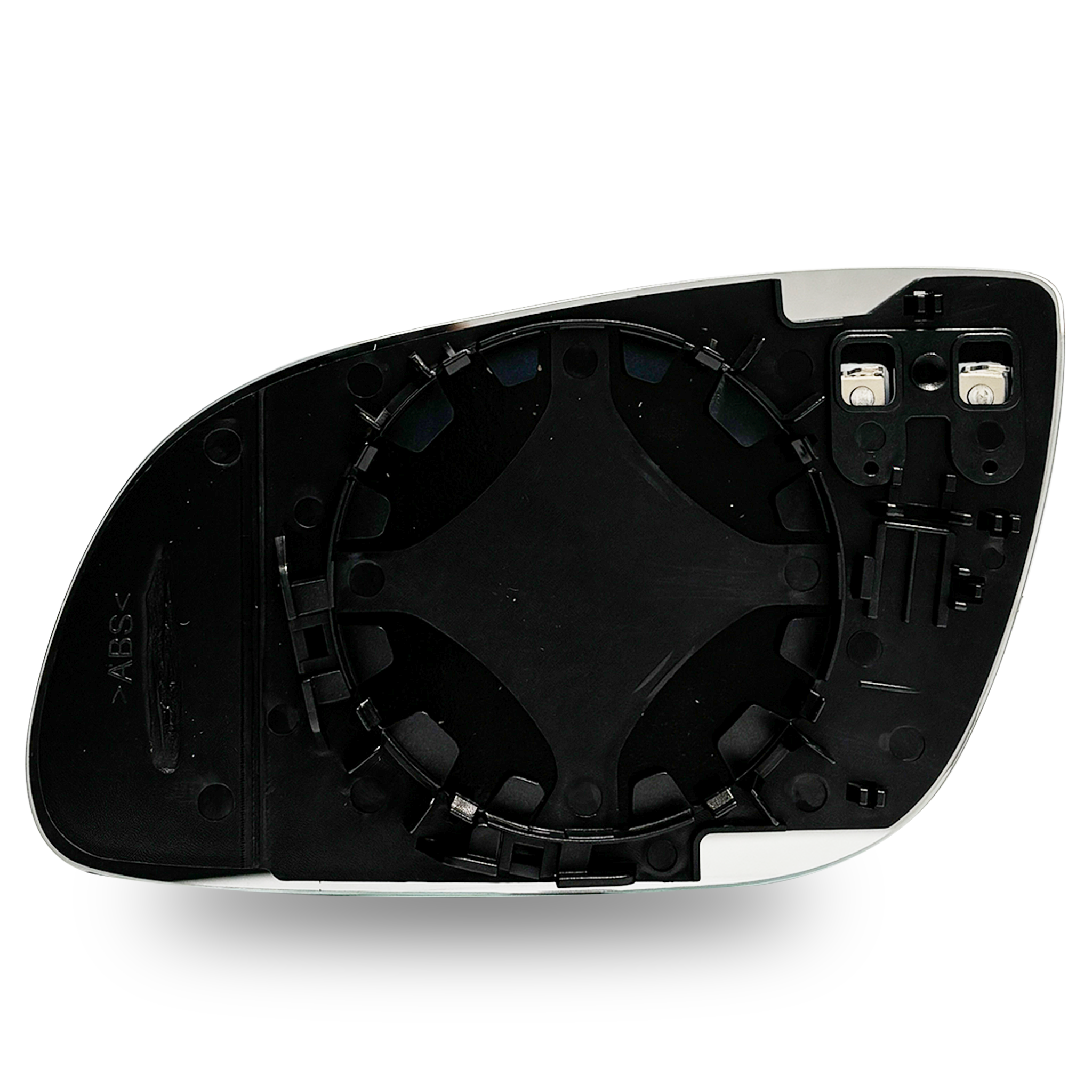 Right Side Rear View Mirror Glass for AUDI A8 4E2 (2002-2009) with Plastic Frame, Double Curvature, Heated