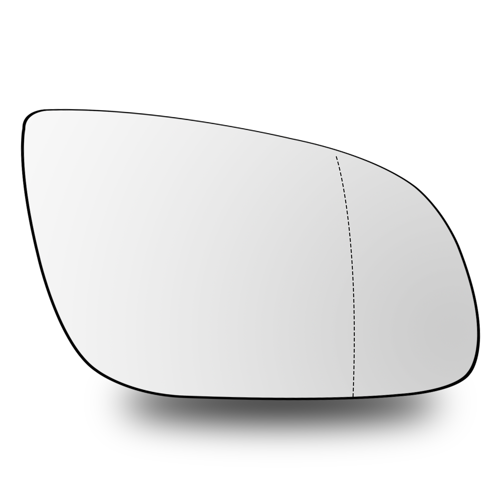 Right Side Rear View Mirror Glass for AUDI A8 4E2 (2002-2009) with Plastic Frame, Double Curvature, Heated