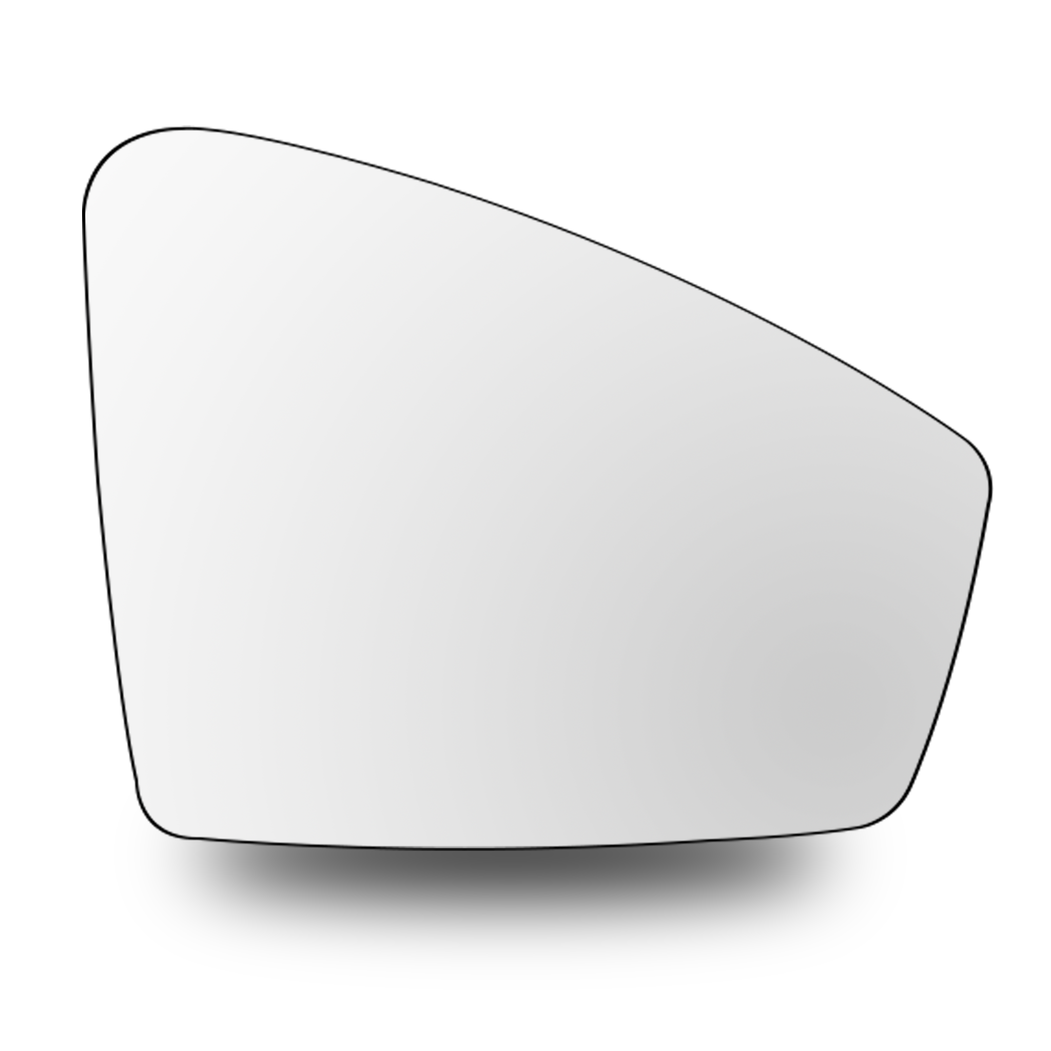 Right Side Rear View Mirror Glass for AUDI E-TRON GEN1 (2021-2023) Heated, Single Curvature with Plastic Frame