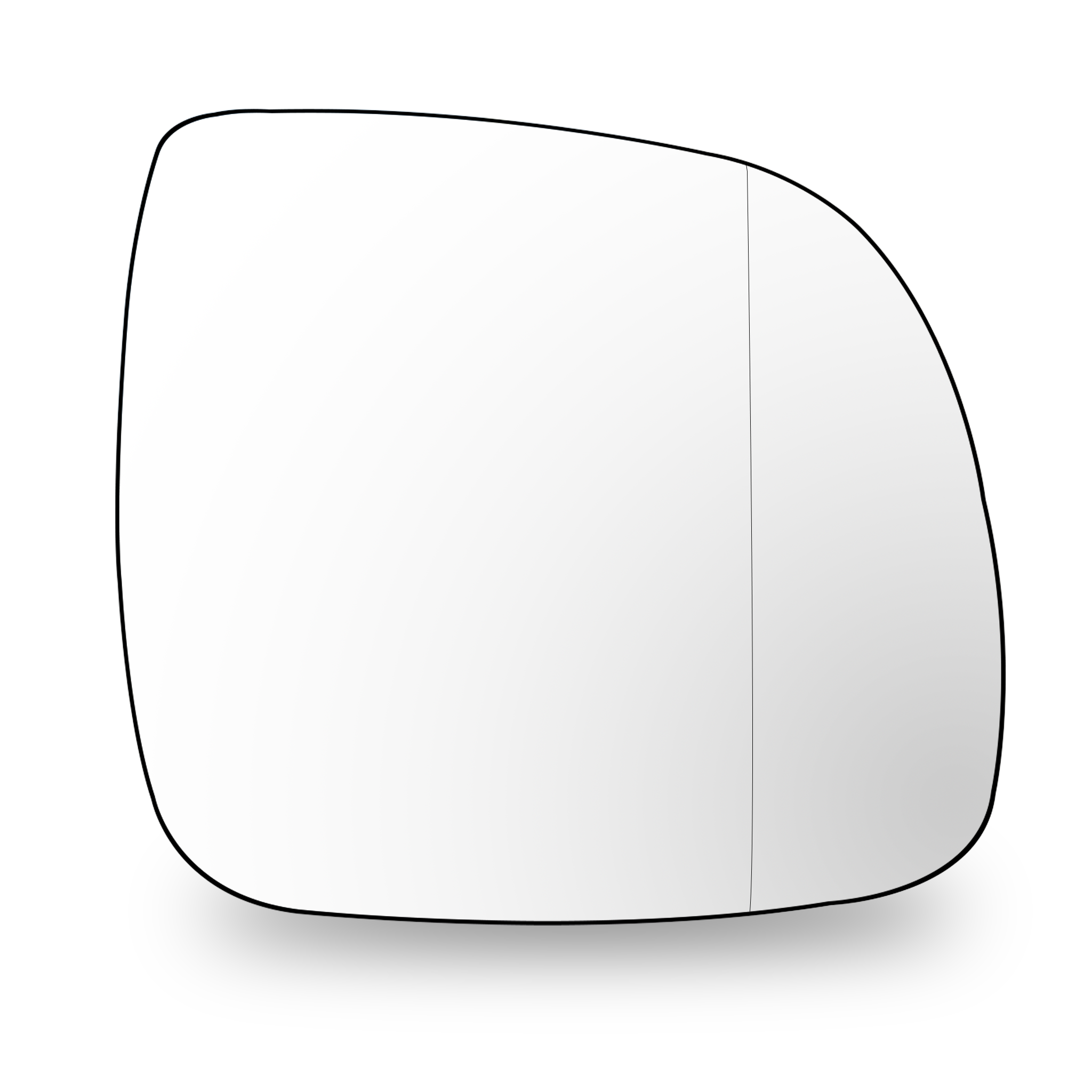 Right Side Rear View Mirror Glass for AUDI Q7 4LB (2006-2015) with Double curvature