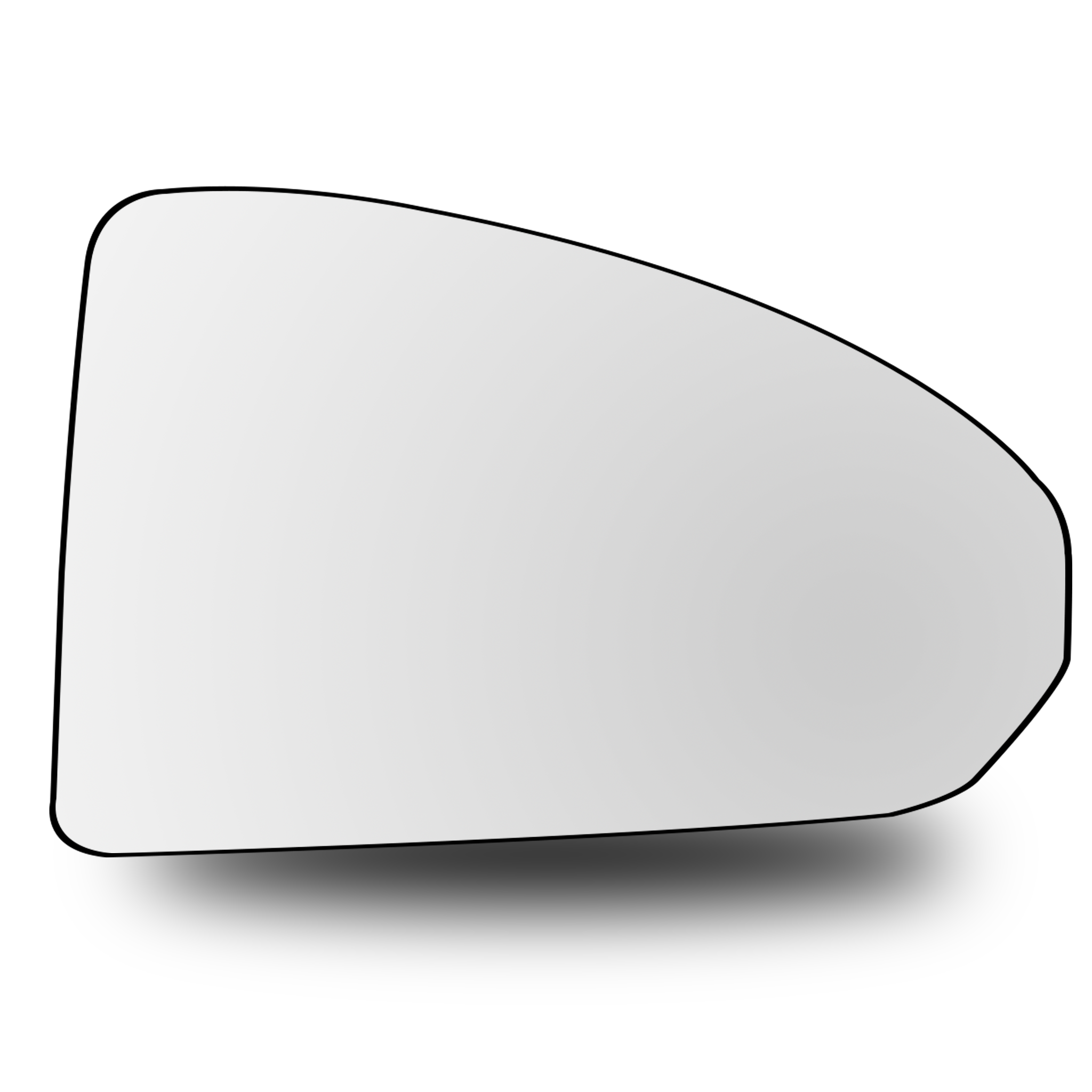 Right Side Rear View Mirror Glass for AUDI TT FV3 (2015-2019) with Plastic Frame, Heated, Single Curvature