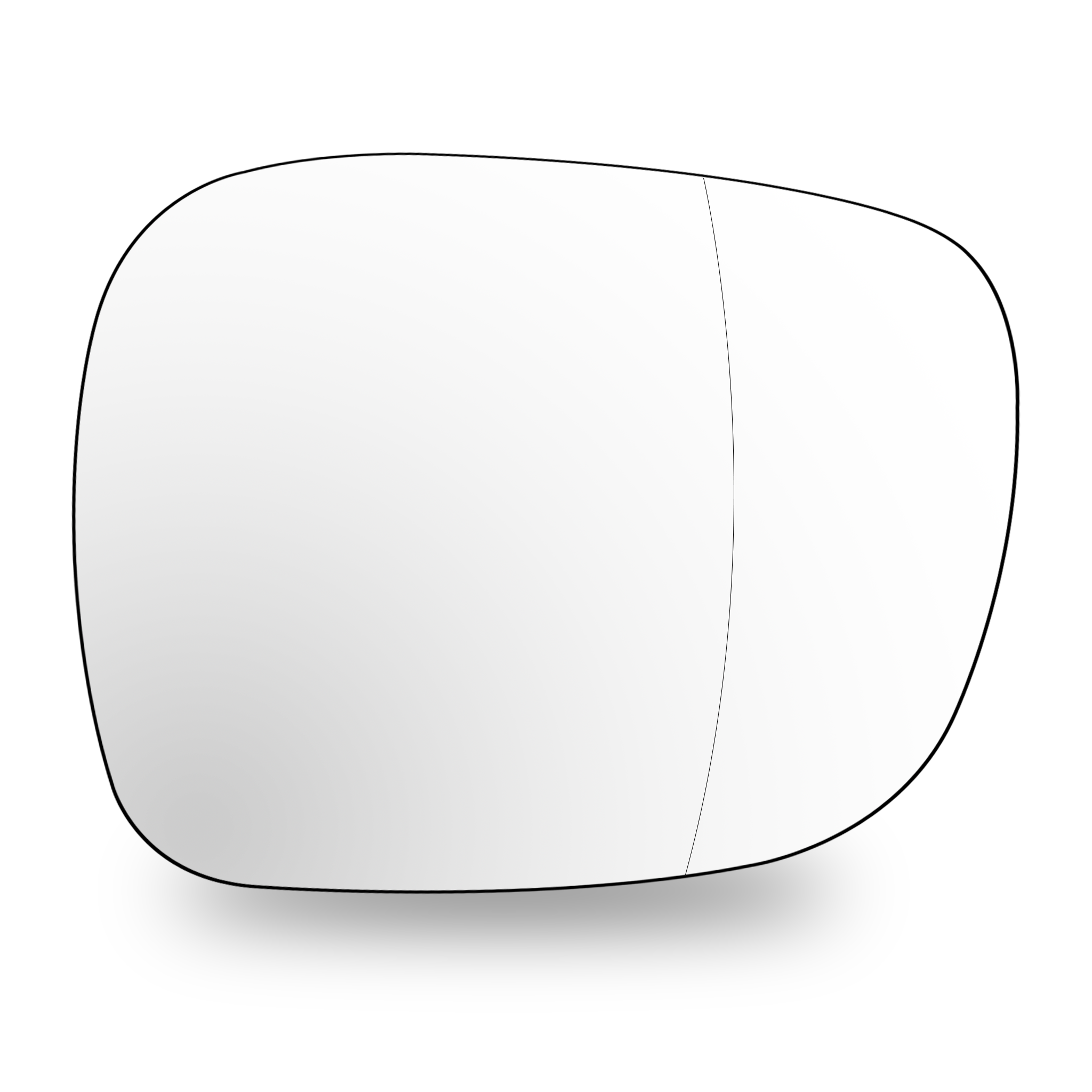 Right Side Rear View Mirror Glass for BMW X3 E83 (2008-2011) with Plastic Frame and Double Curvature